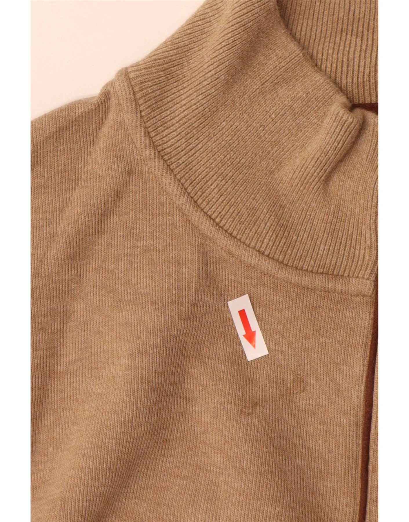 Gant Mens Zip Neck Jumper Sweater 3XL Brown Cotton - Image 3