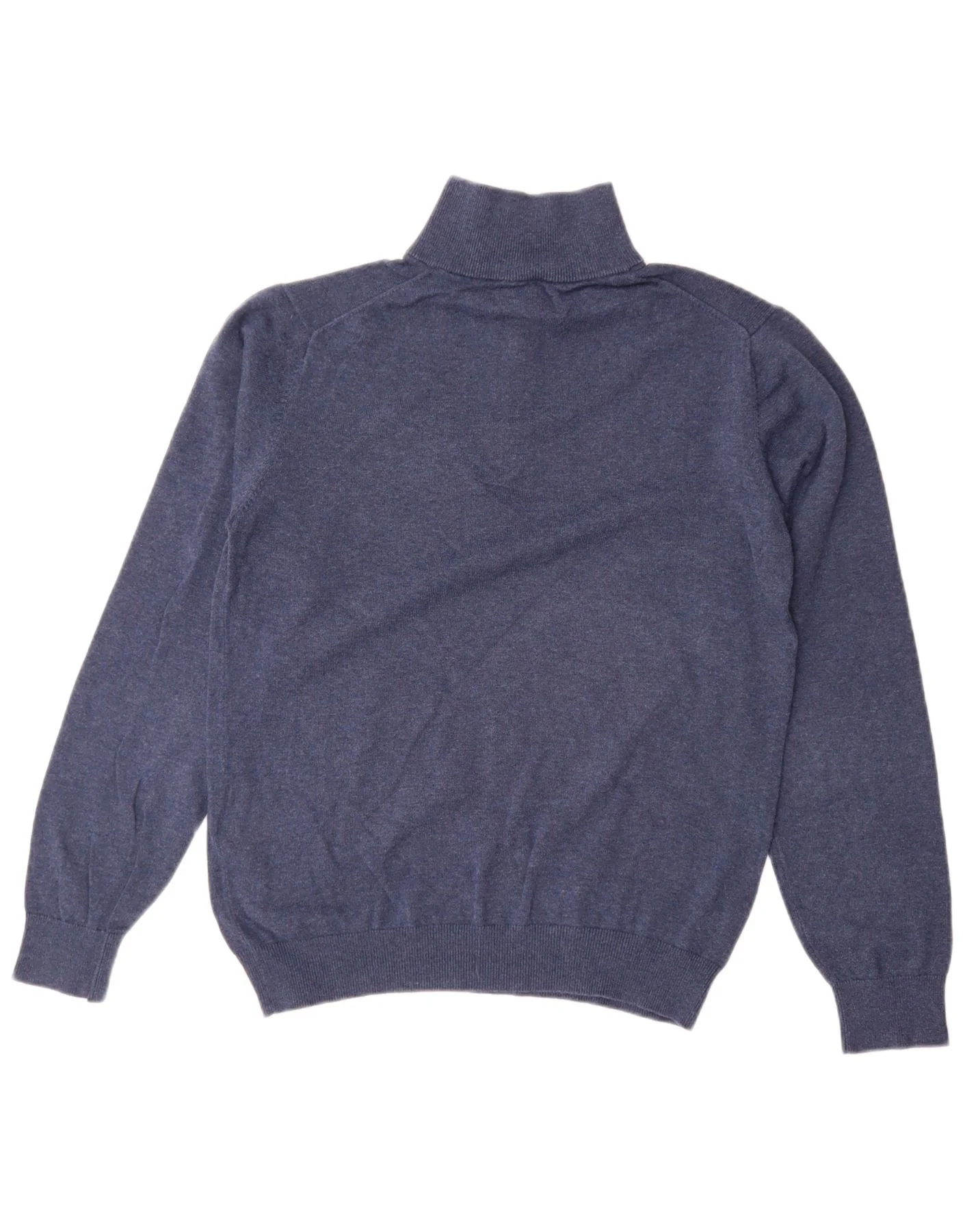 Gant Mens Zip Neck Jumper Sweater Small Blue Cotton - Image 2