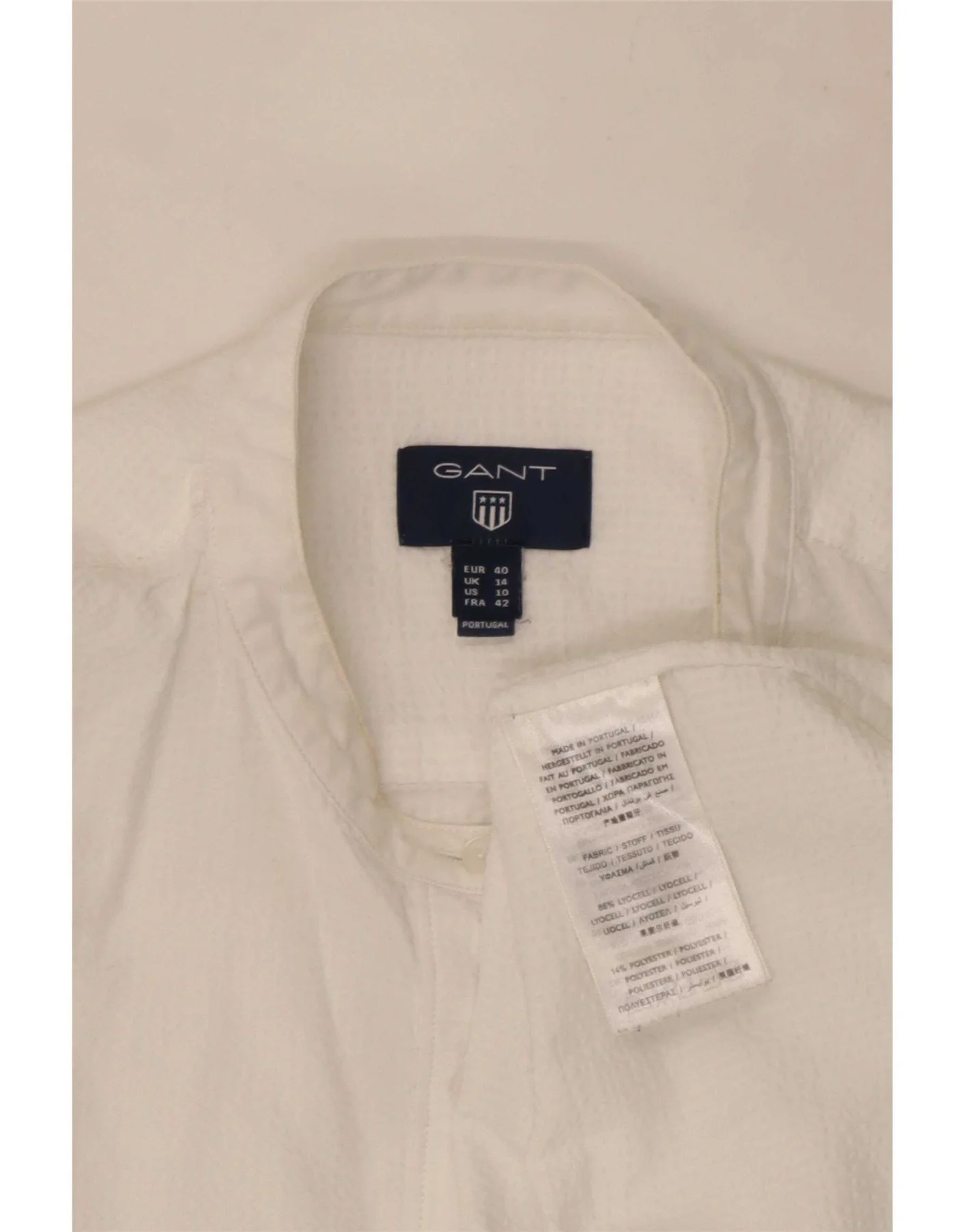 Gant Womens Pullover Shirt UK 14 Large White Lycra - Image 4