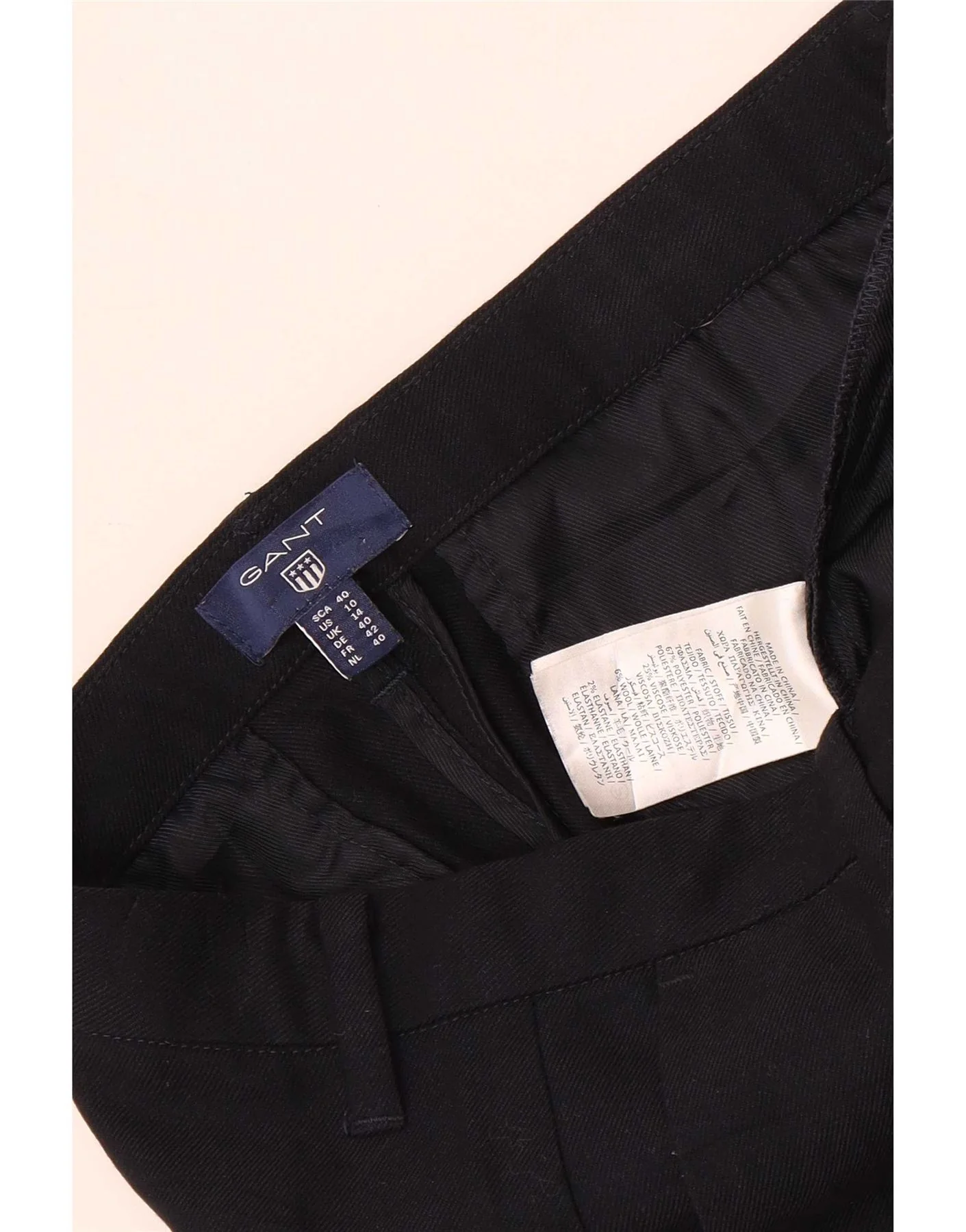 Gant Womens Straight Suit Trousers UK 14 Large W30 L29 Navy Blue Polyester - Image 3
