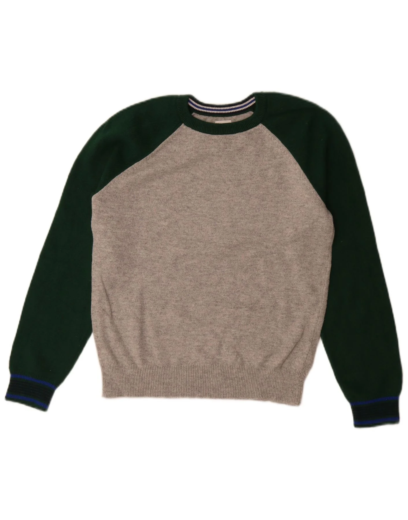 Gap Boys Crew Neck Jumper Sweater 11-12 Years XL Grey Colourblock Cotton