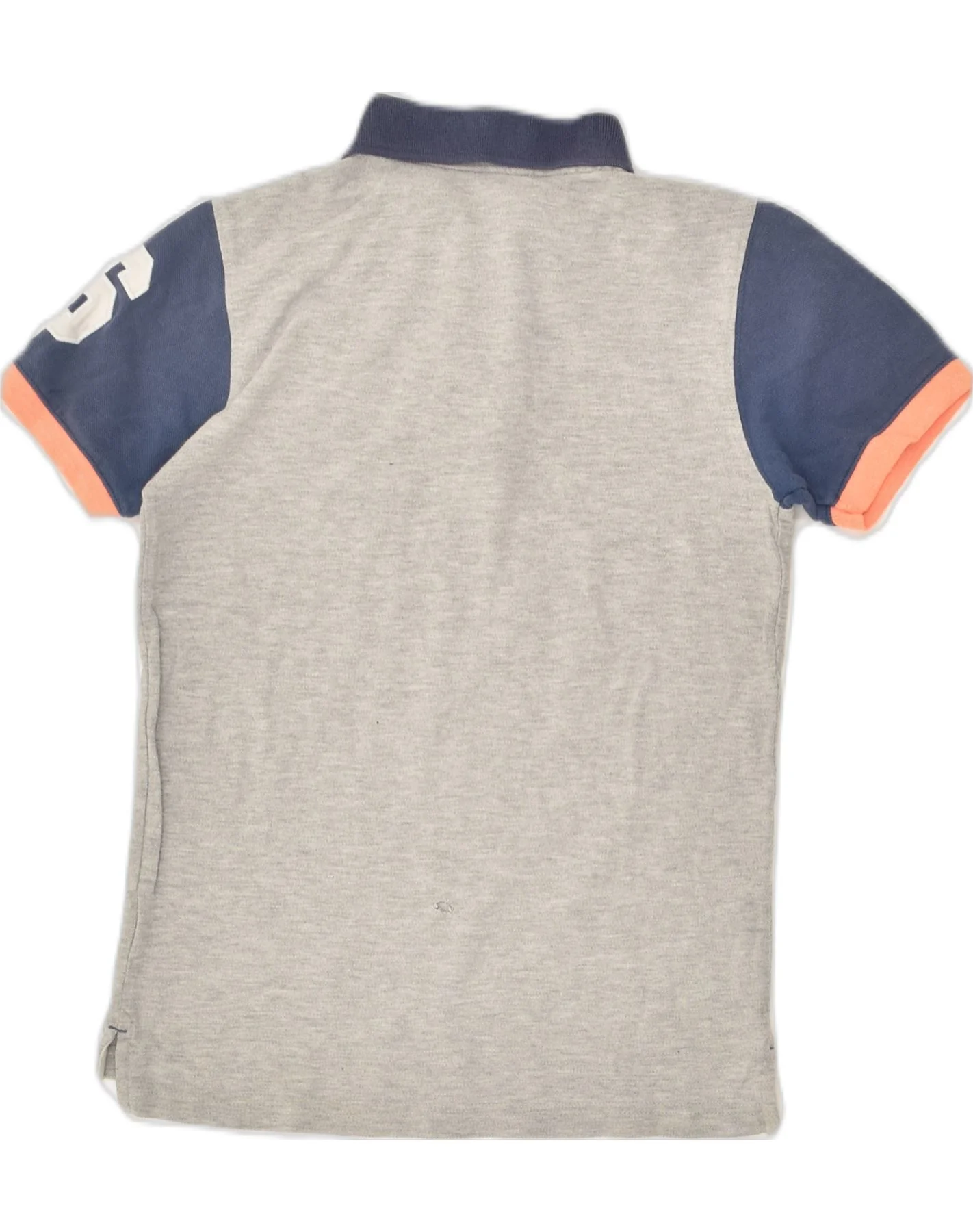 GAP Boys NYC Polo Shirt 11-12 Years Medium Grey Colourblock Cotton - Image 2