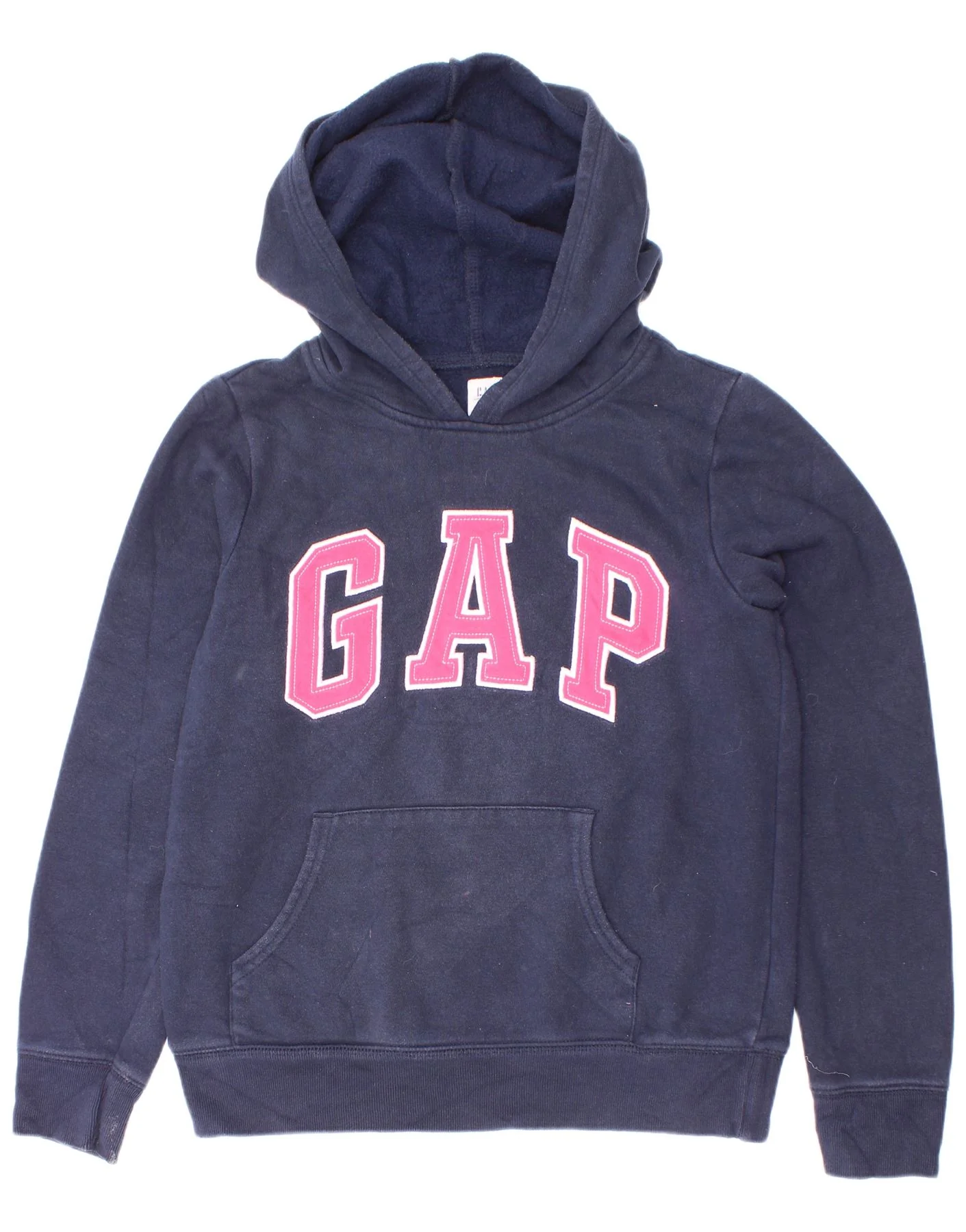 Gap Girls Graphic Hoodie Jumper 11-12 Years XL Navy Blue Cotton