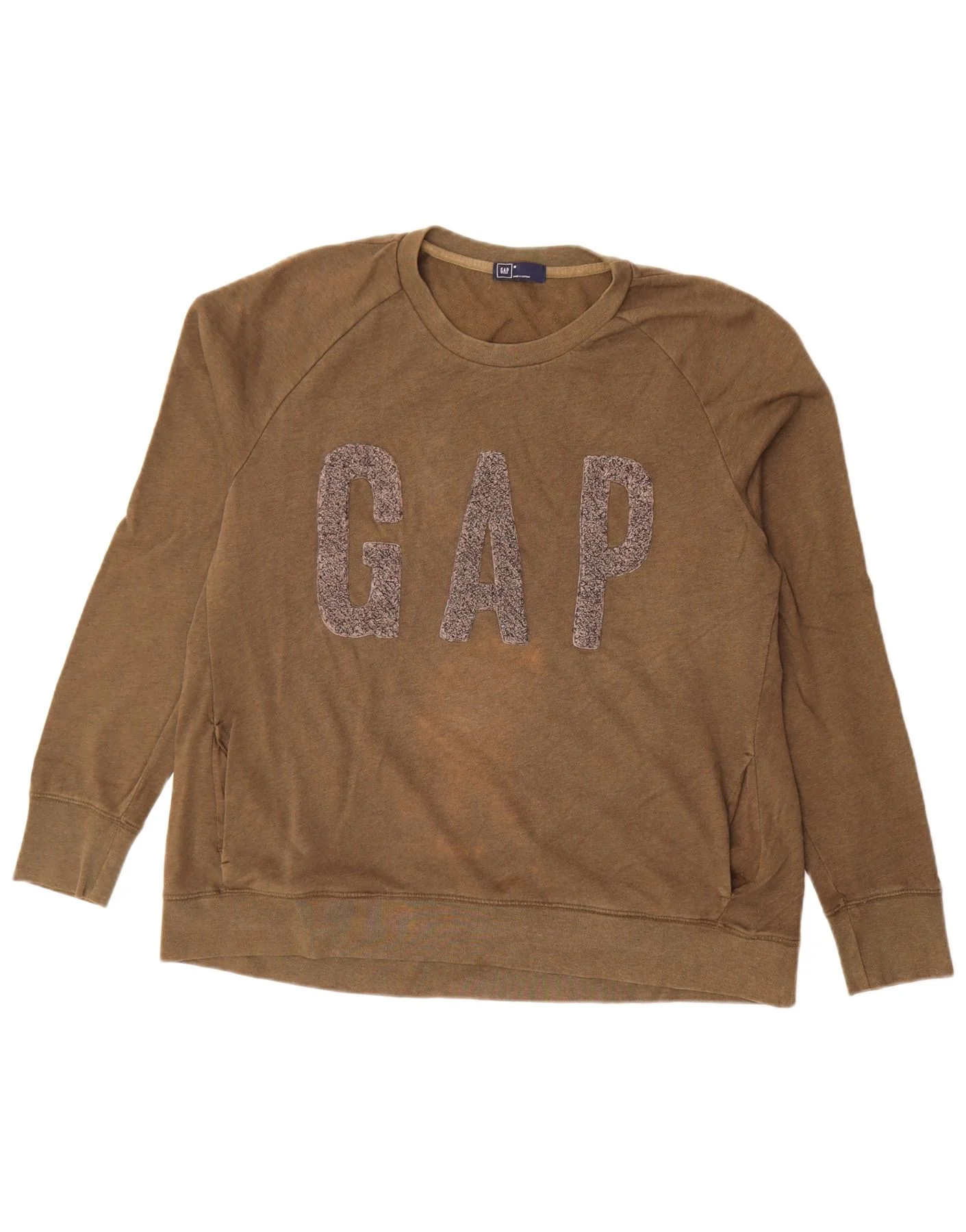 Gap Mens Graphic Sweatshirt Jumper Medium Khaki Cotton