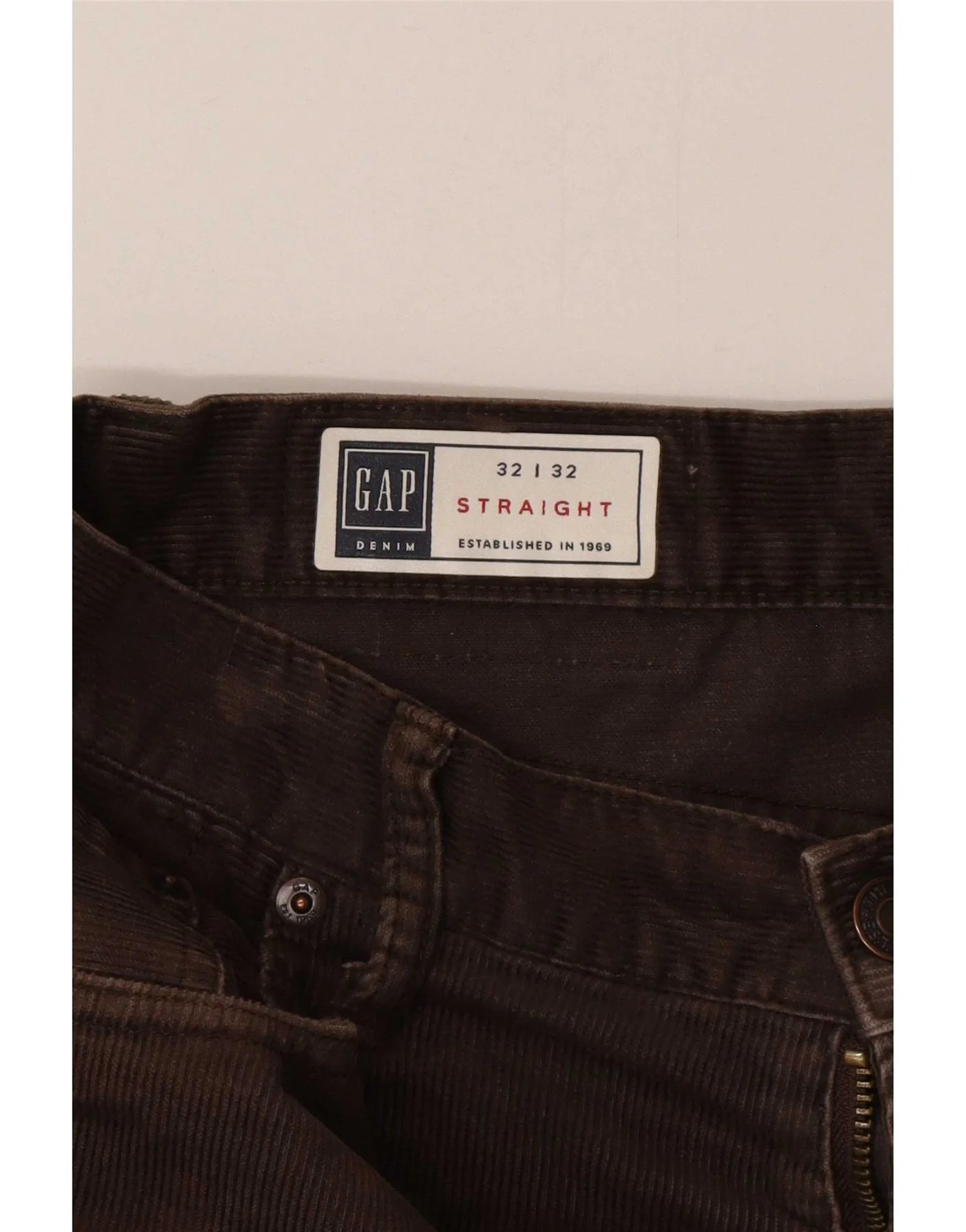 Gap Mens Straight Corduroy Trousers W32 L32 Brown Cotton - Image 5
