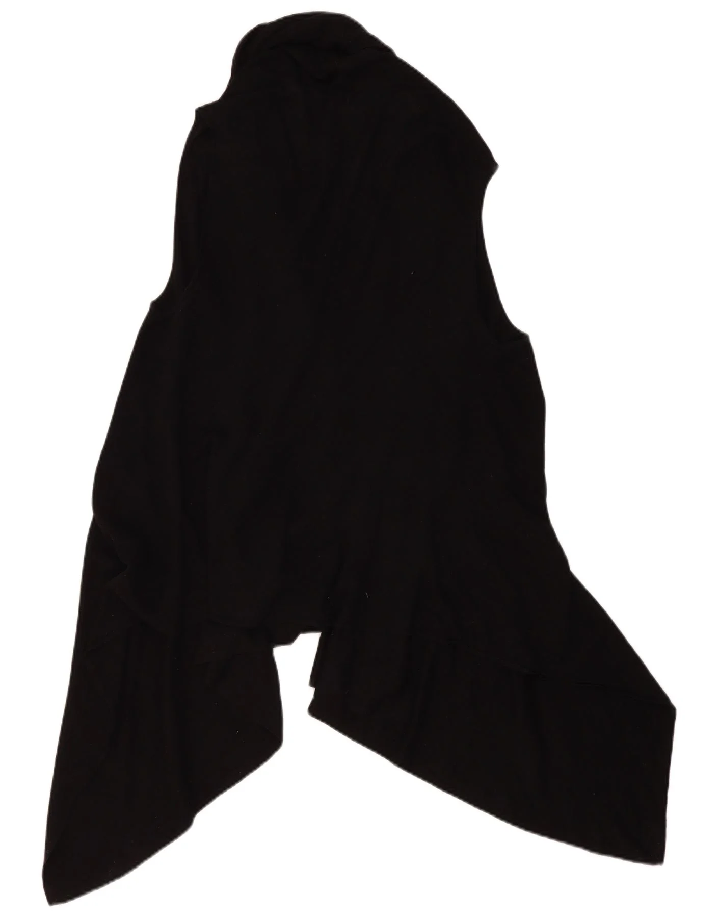 Gap Womens Asymmetric Sleeveless Cardigan Sweater UK 16 Large Black Cotton - Image 2