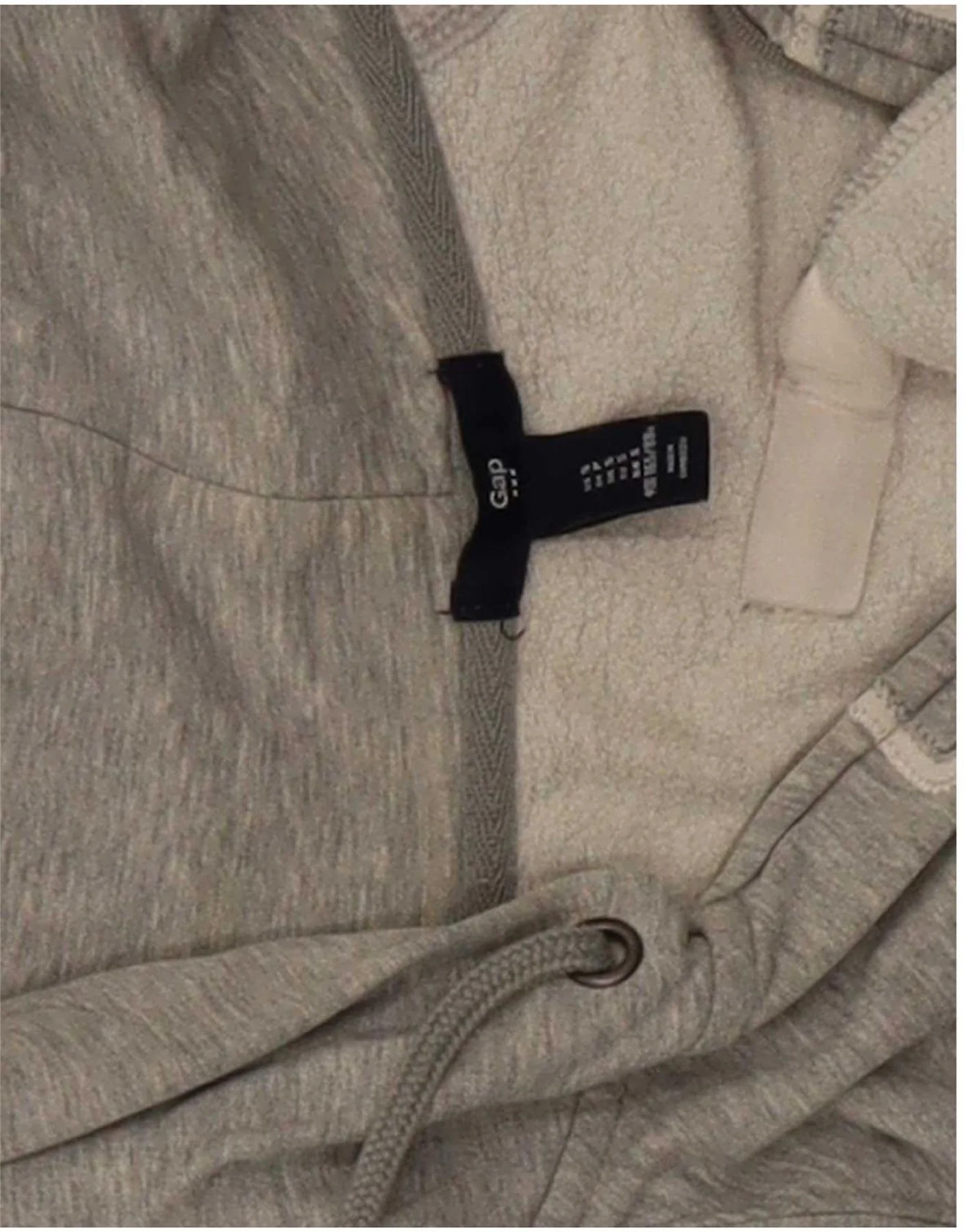 Gap Womens Graphic Zip Hoodie Sweater UK 8 Small Grey Flecked - Image 5
