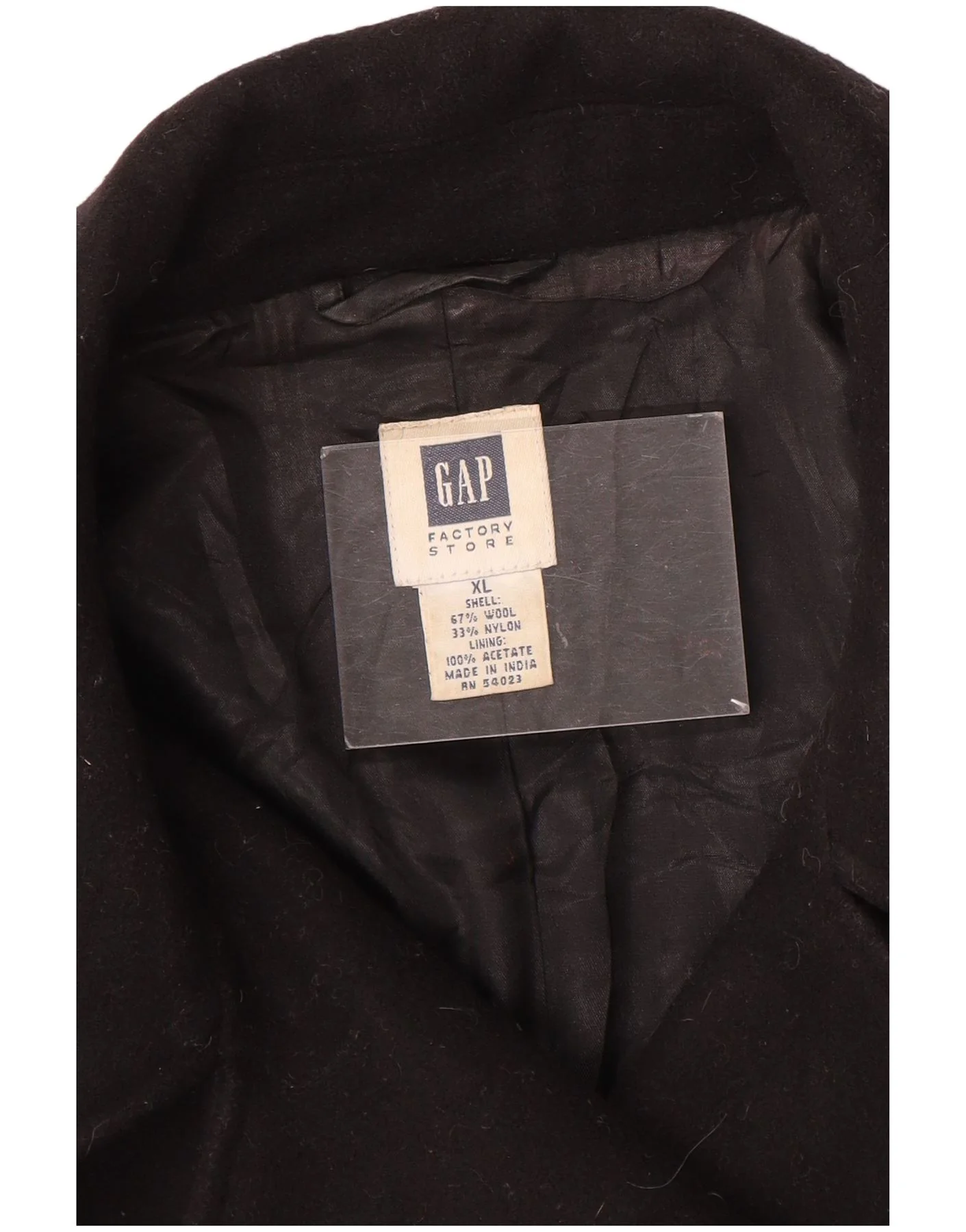 Gap Womens Pea Coat UK 18 XL Black Wool - Image 3