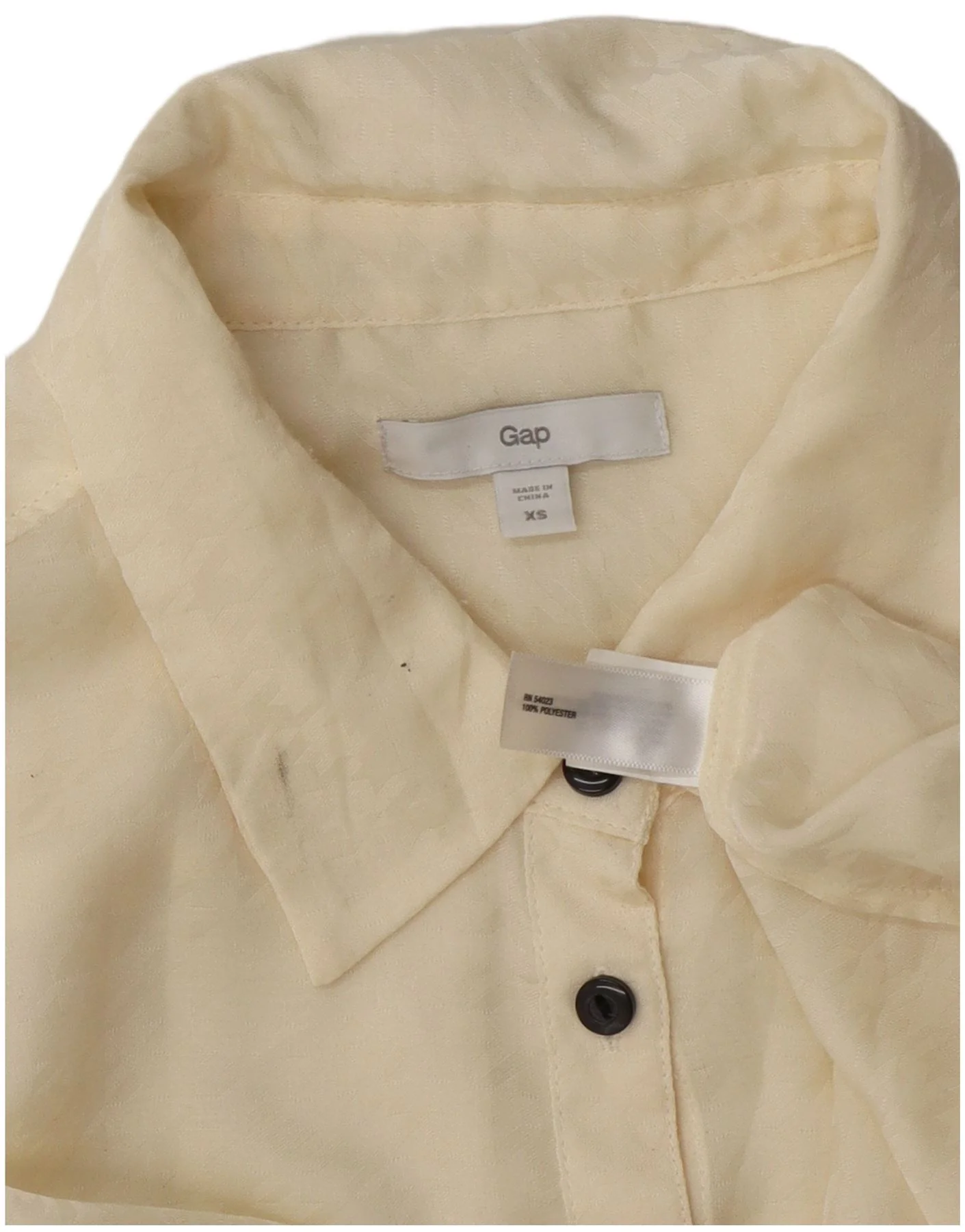 Gap Womens See Through Shirt Blouse UK 6 XS Off White Polyester - Image 4