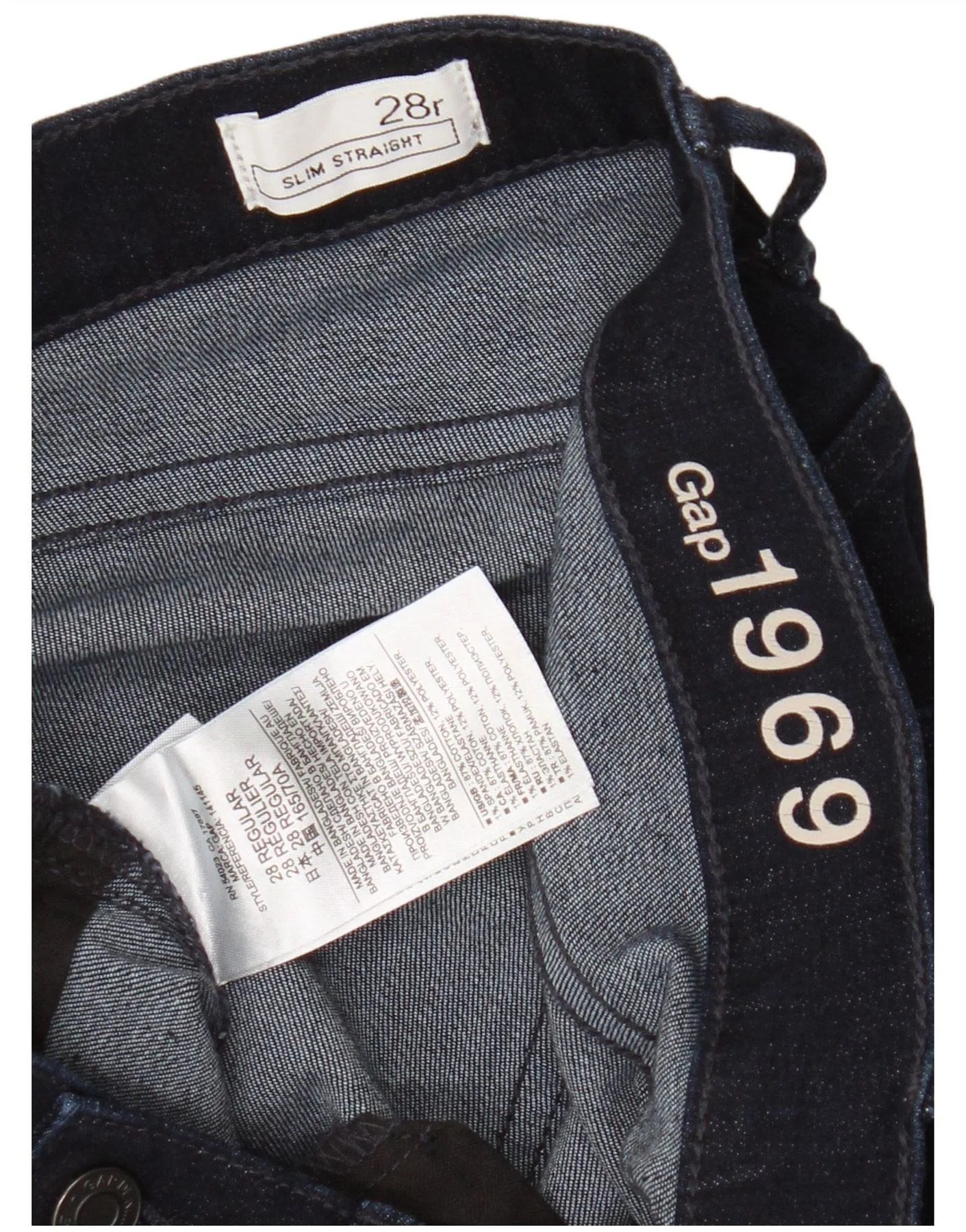 Gap Womens Slim Straight Jeans W28 L32 Navy Blue Cotton - Image 3