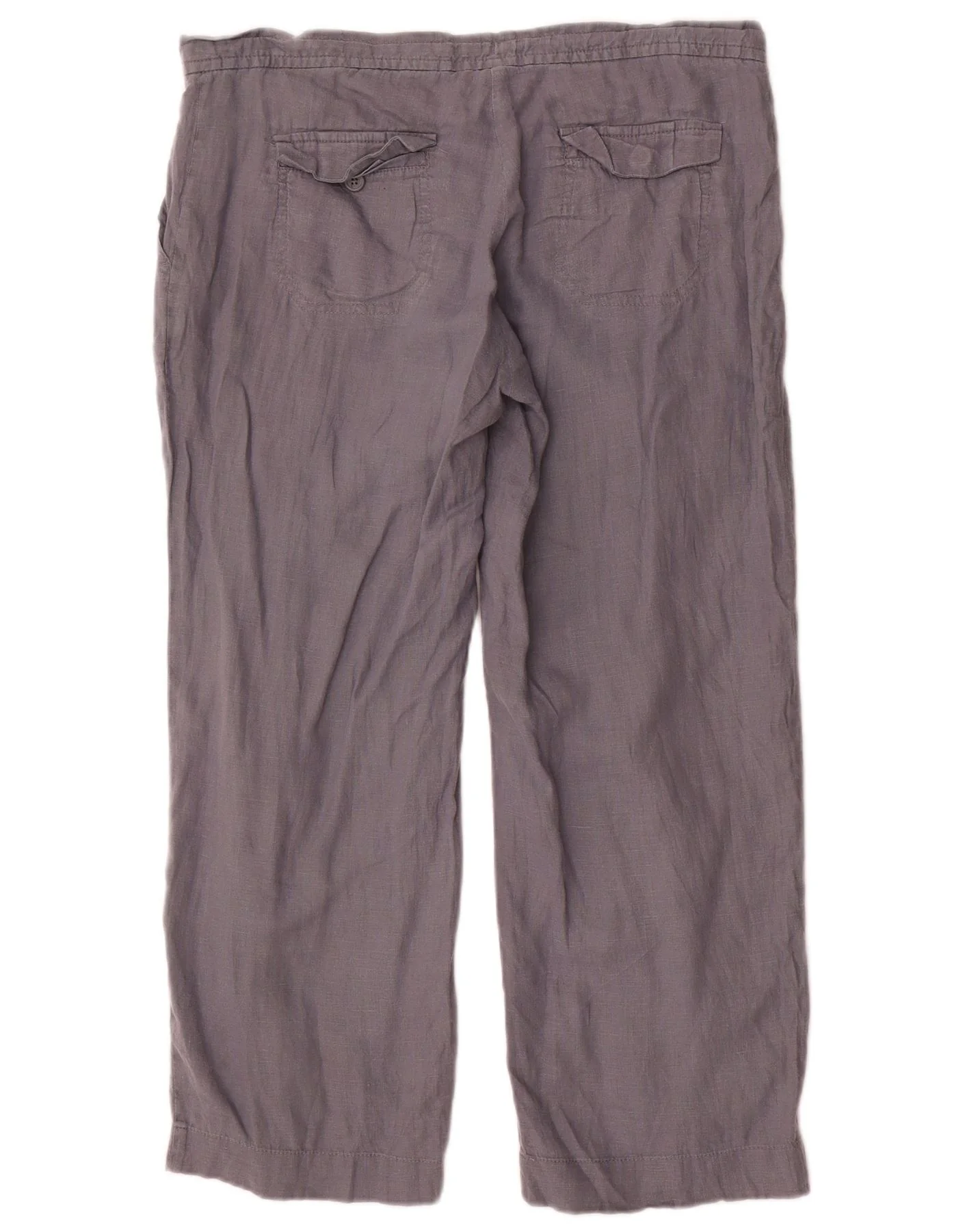 Gap Womens Straight Casual Trousers UK 12 Medium W34 L26 Grey Linen - Image 2