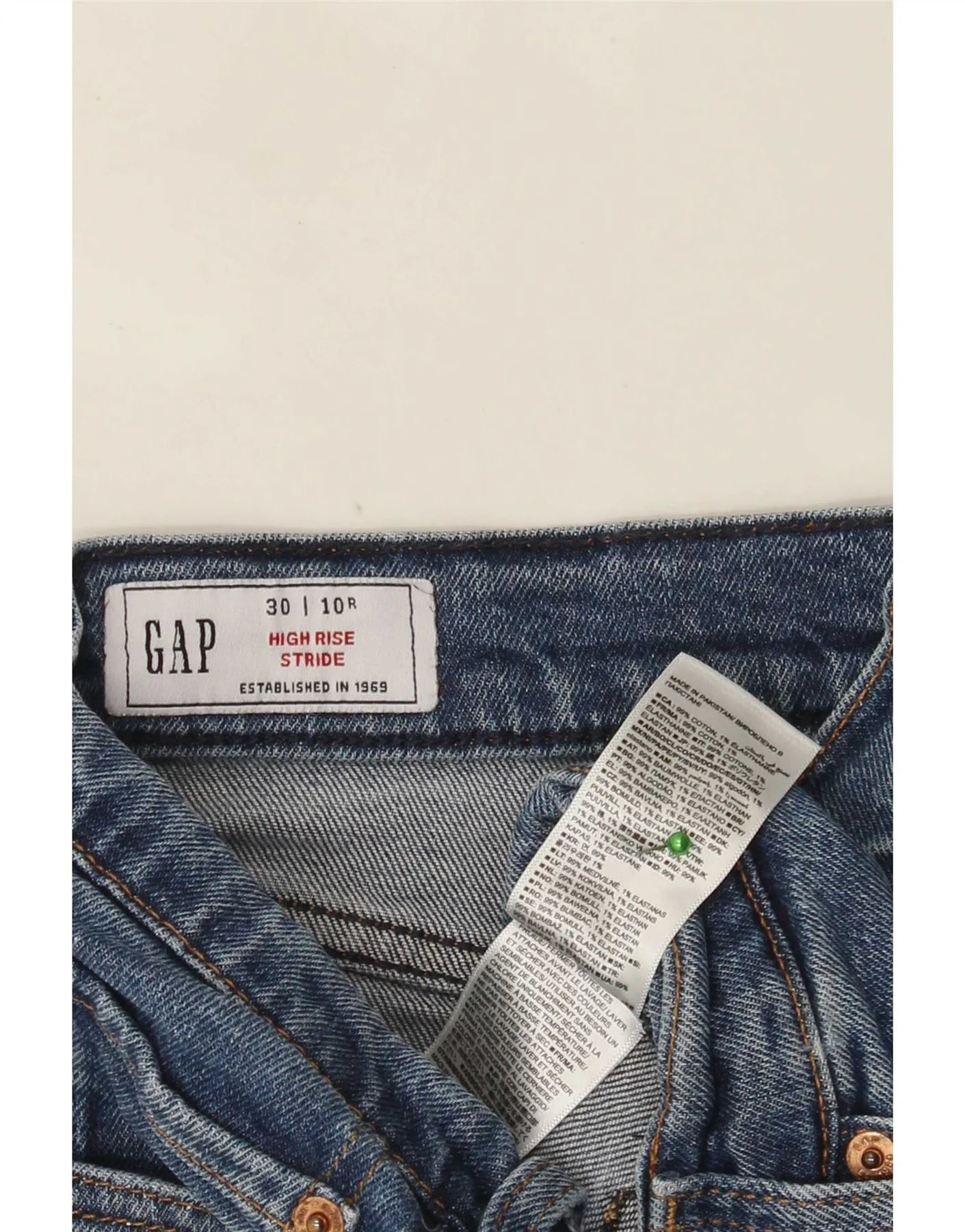 Gap Womens Stride High Rise Wide Leg Jeans US 10 Large W30 L31 Blue Cotton - Image 4