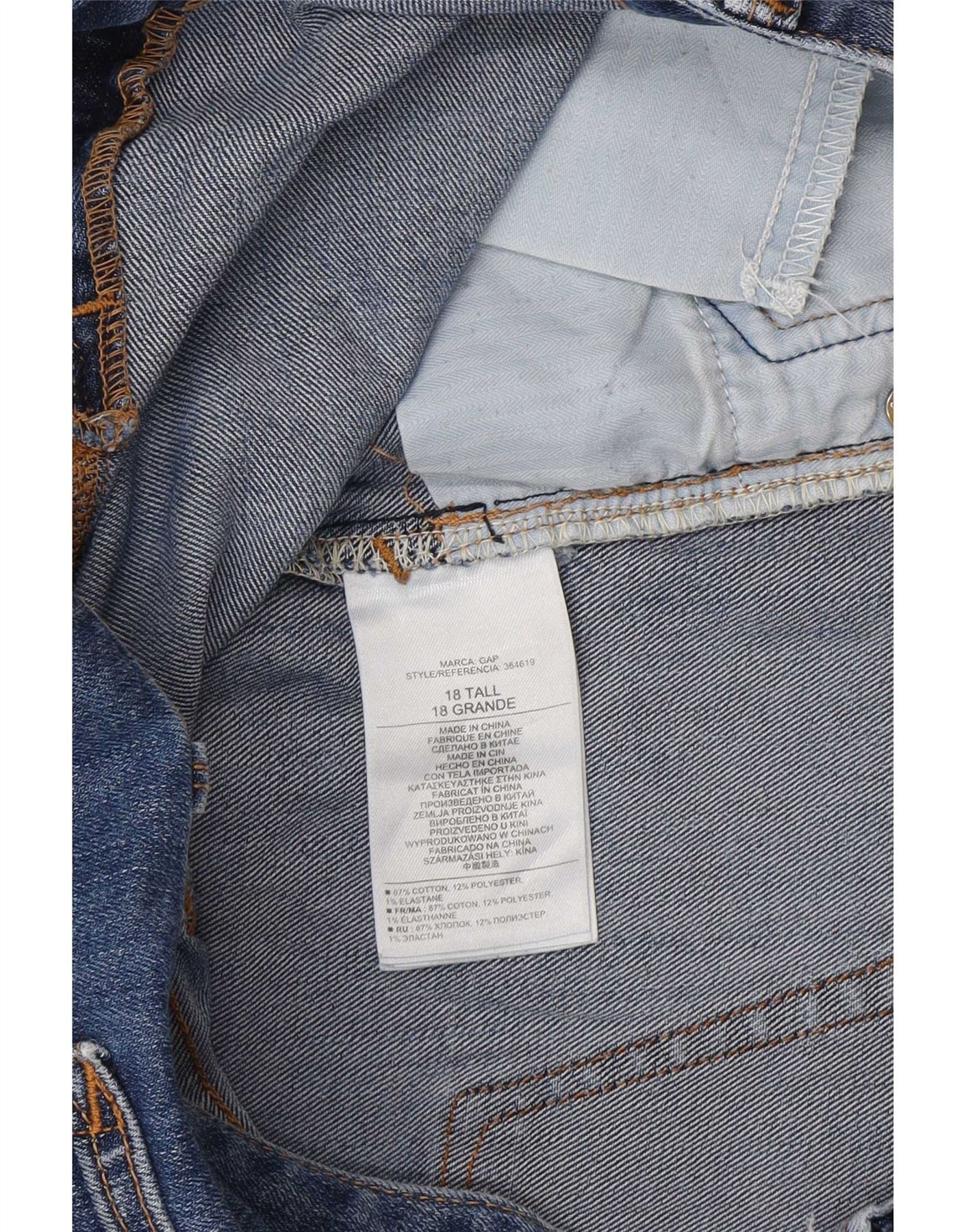 Gap Womens Tall Straight Jeans UK 18 XL W34 L30 Blue Cotton - Image 3