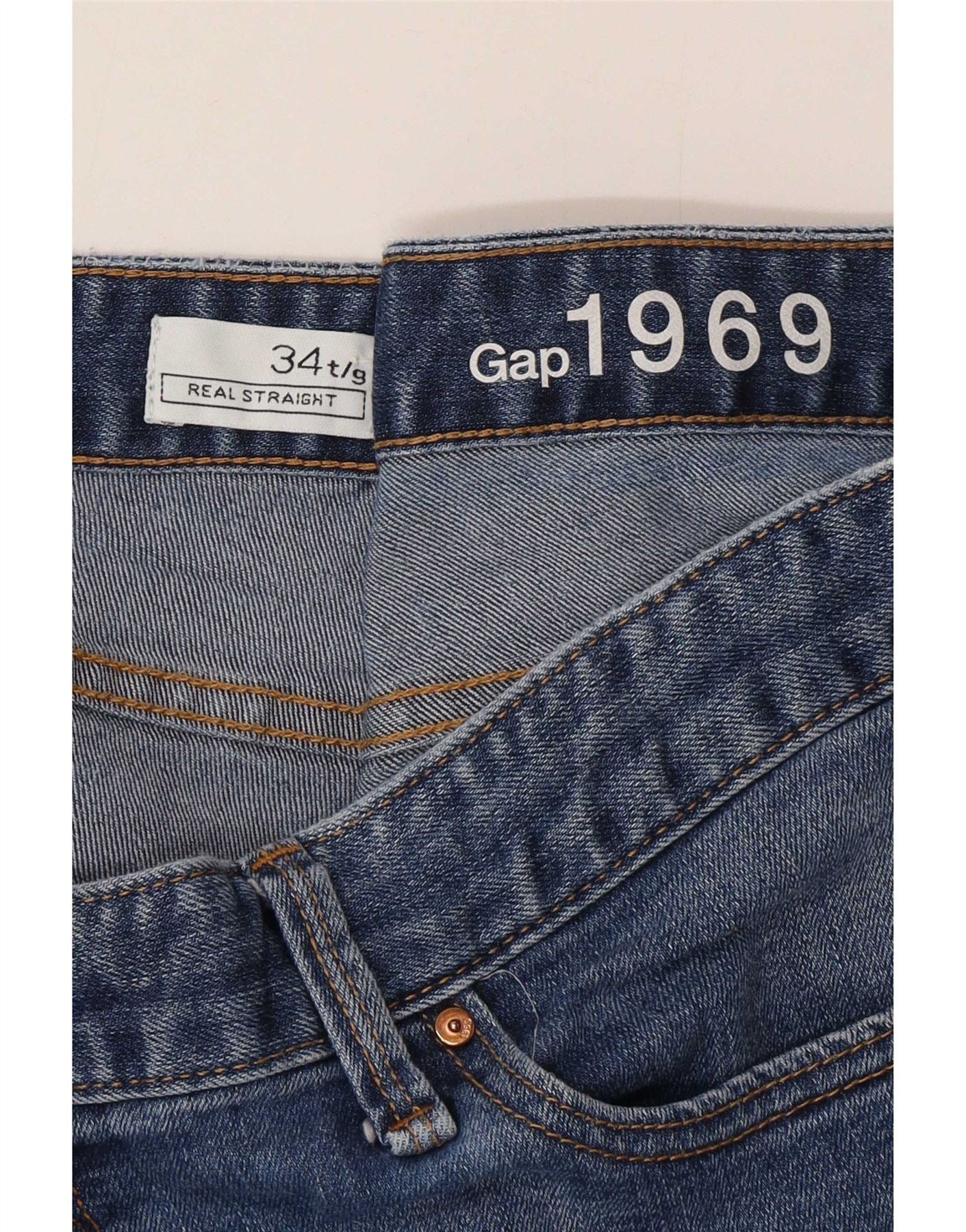 Gap Womens Tall Straight Jeans UK 18 XL W34 L30 Blue Cotton - Image 4