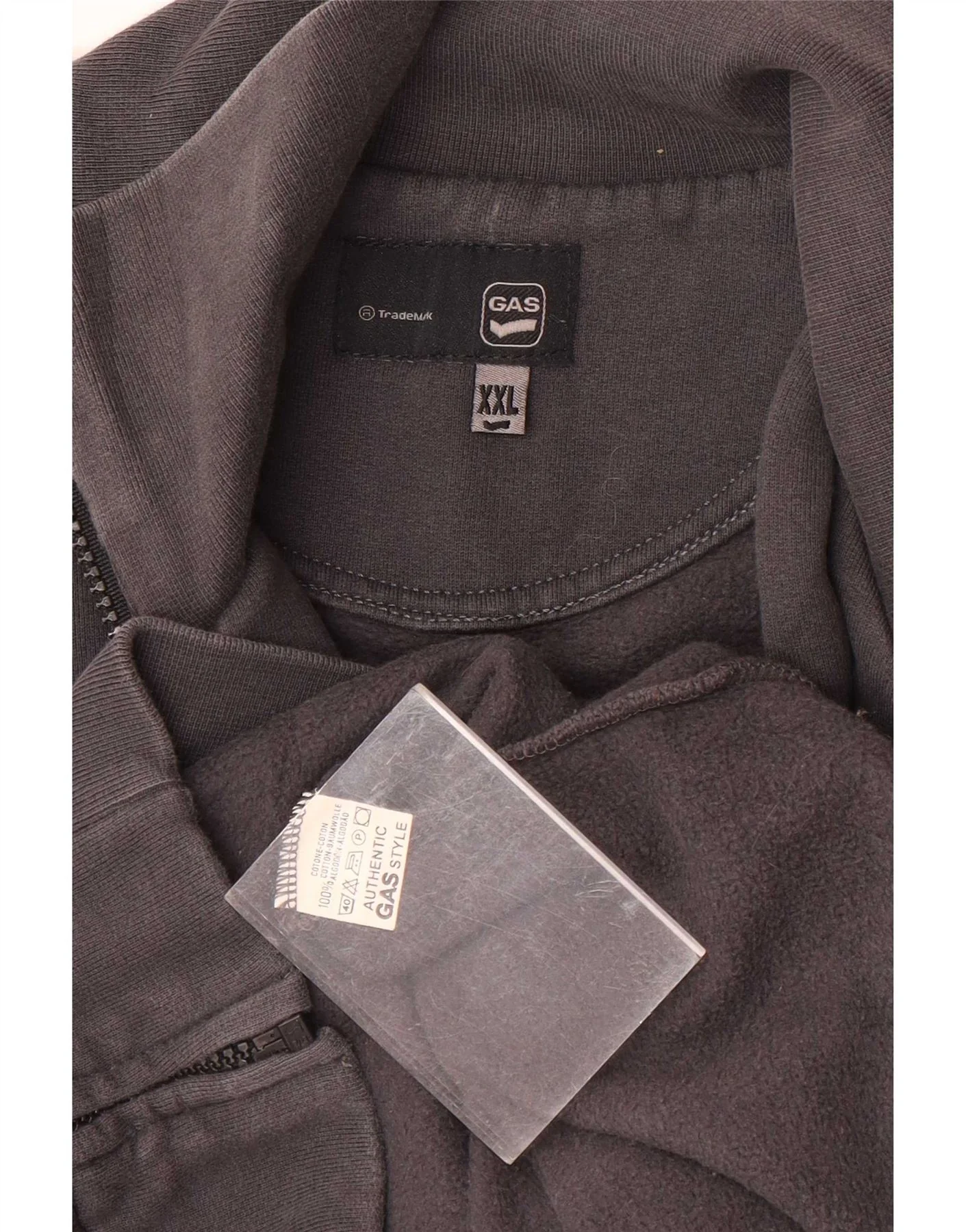 Gas Mens Graphic Tracksuit Top Jacket 2XL Grey Colourblock Cotton - Image 7