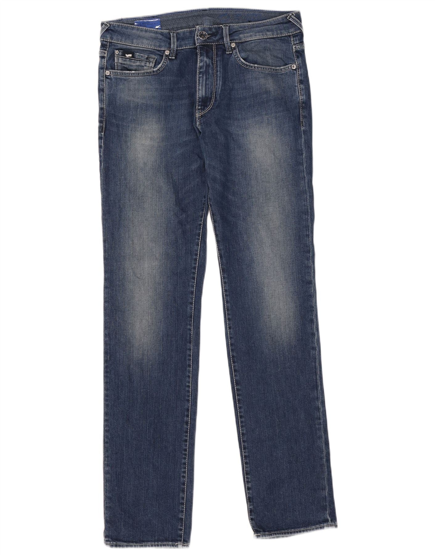 Gas Mens Slim Jeans W32 L34 Blue Cotton