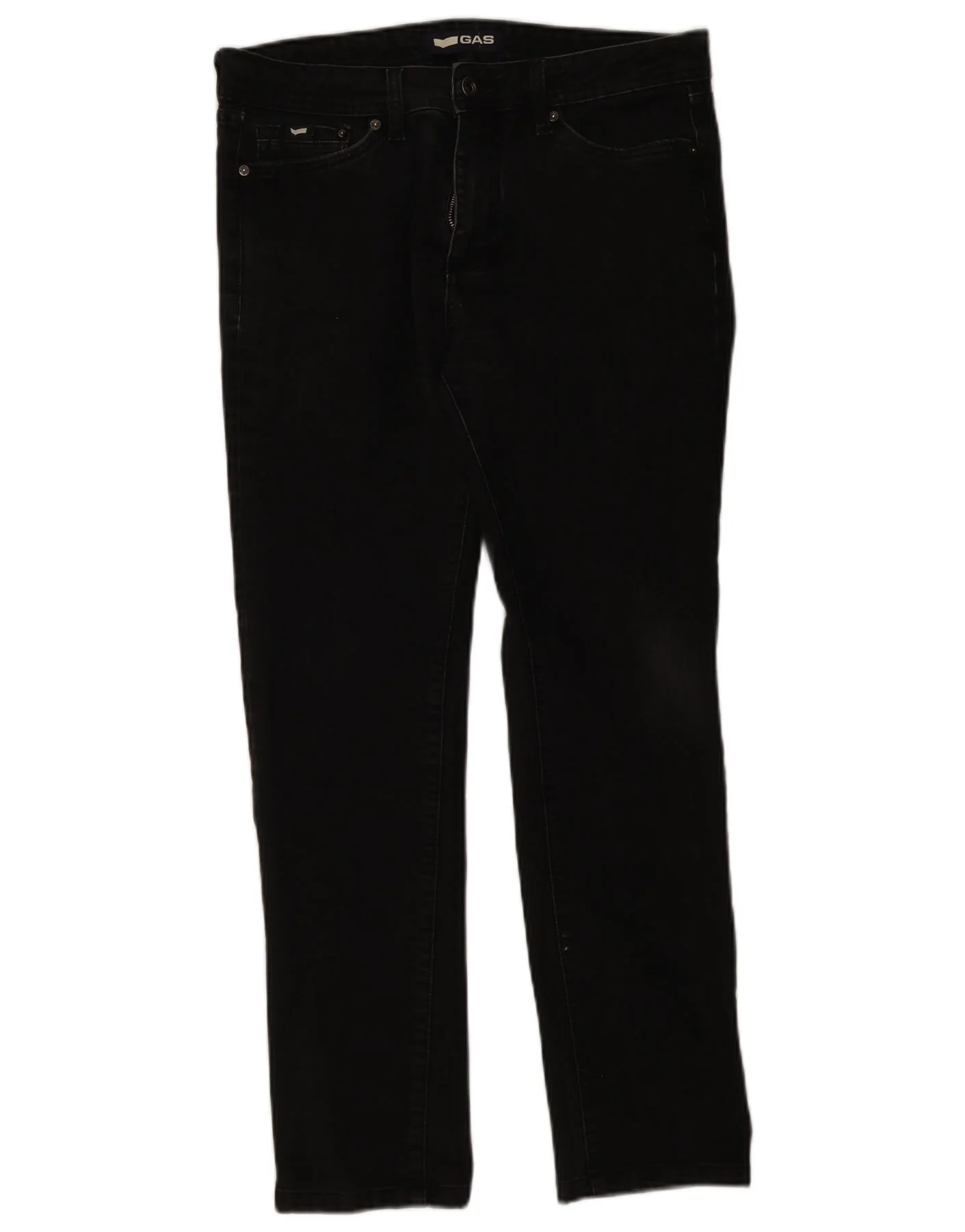 Gas Mens Straight Jeans W34 L29 Black Cotton