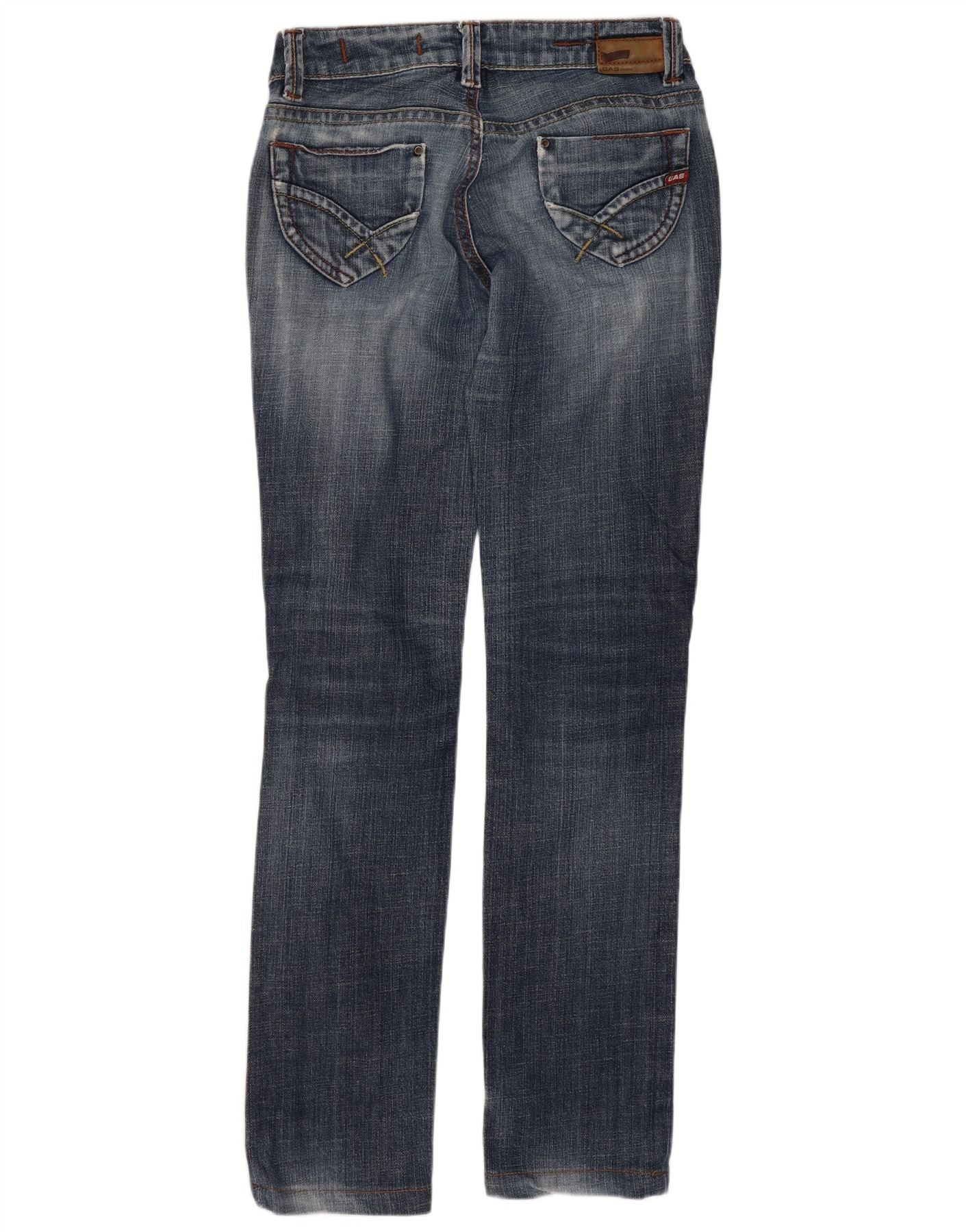 Gas Womens Distressed Low Waist Slim Jeans W28 L30 Blue Cotton - Image 2
