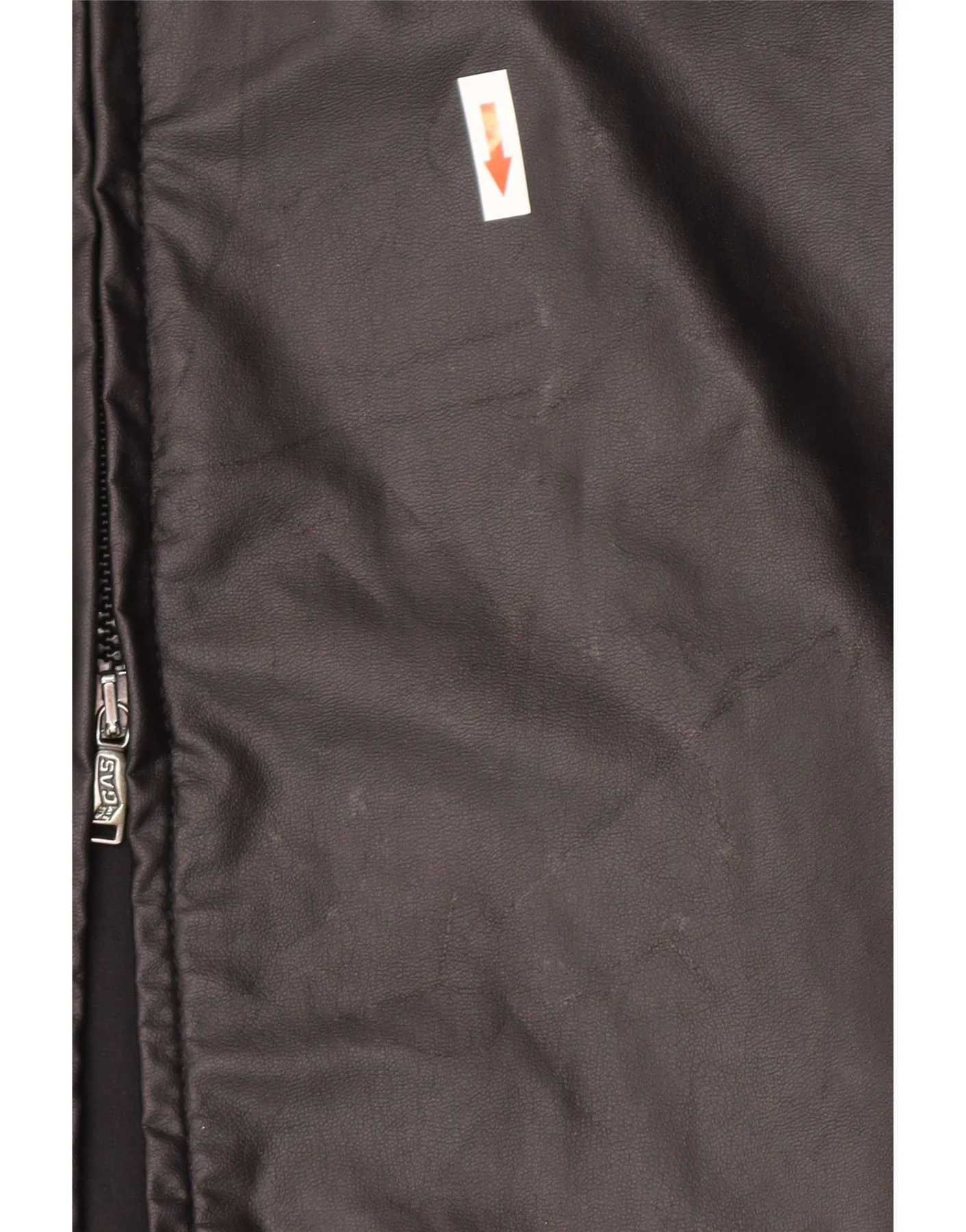 Gas Womens Faux Leather Overcoat UK 12 Medium Black Cotton - Image 3