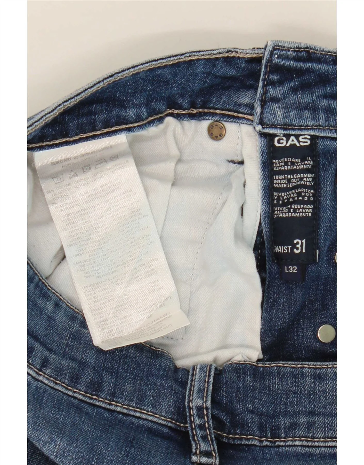 Gas Womens Slim Jeans W31 L27 Blue Cotton - Image 3