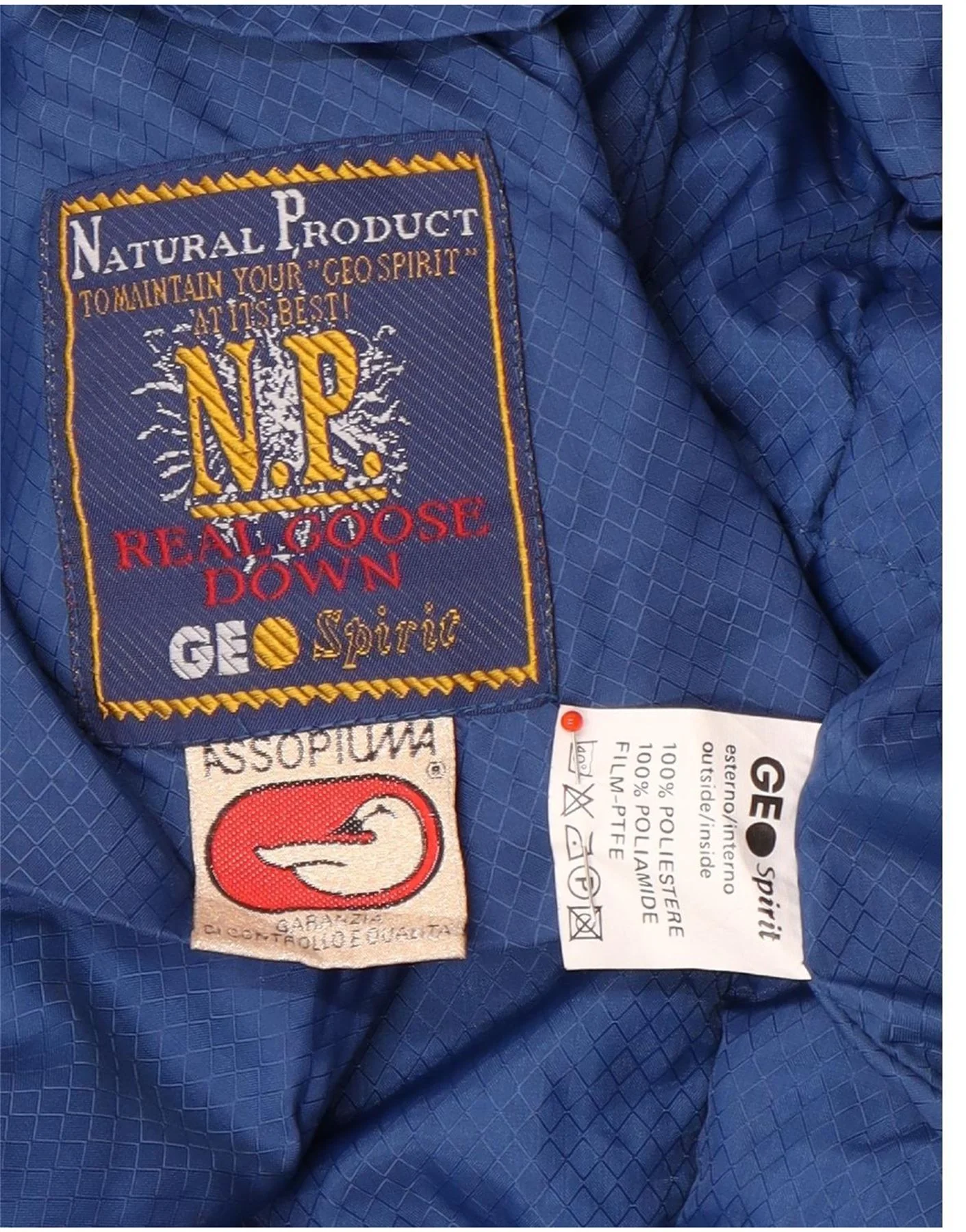 Geo Spirit Mens Gore-Tex Hooded Padded Ski Jacket IT 52 XL Blue Colourblock - Image 4