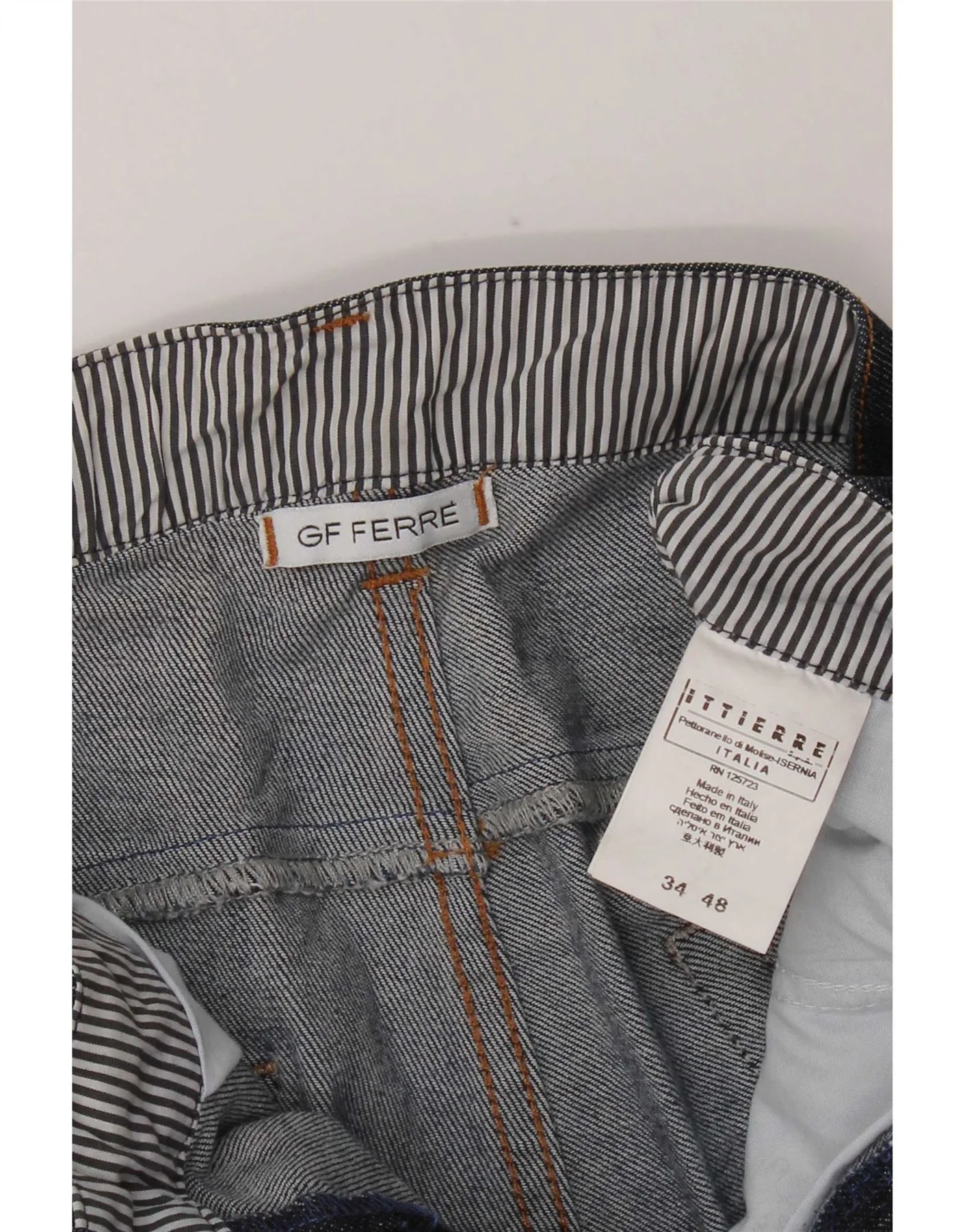 GF Ferre Womens Low Waist Slim Jeans IT 48 XL W34 L31 Navy Blue Colourblock - Image 3
