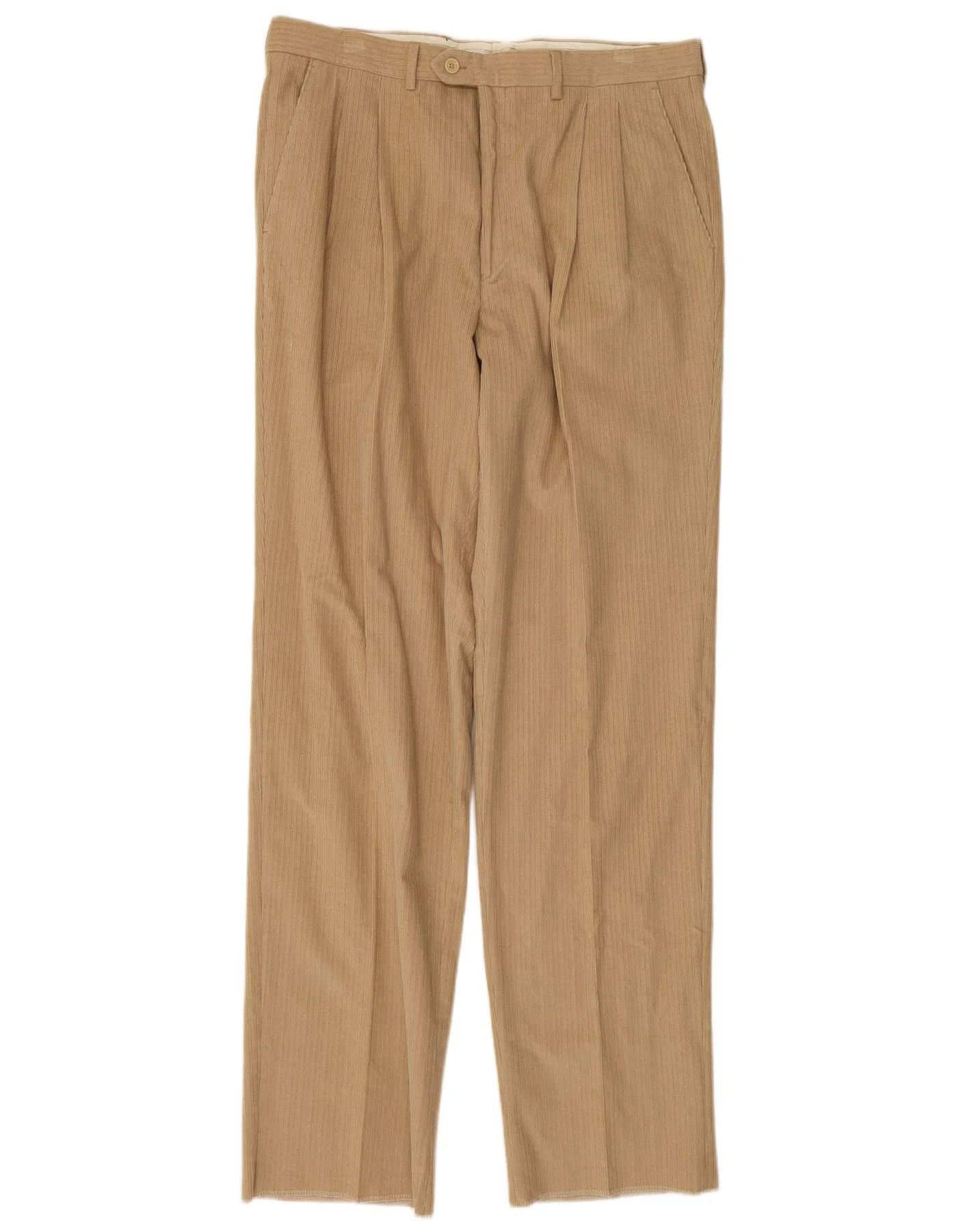 Gianfranco Ferre Mens Pegged Suit Trousers IT 54 2XL W36 L36 Beige Cotton