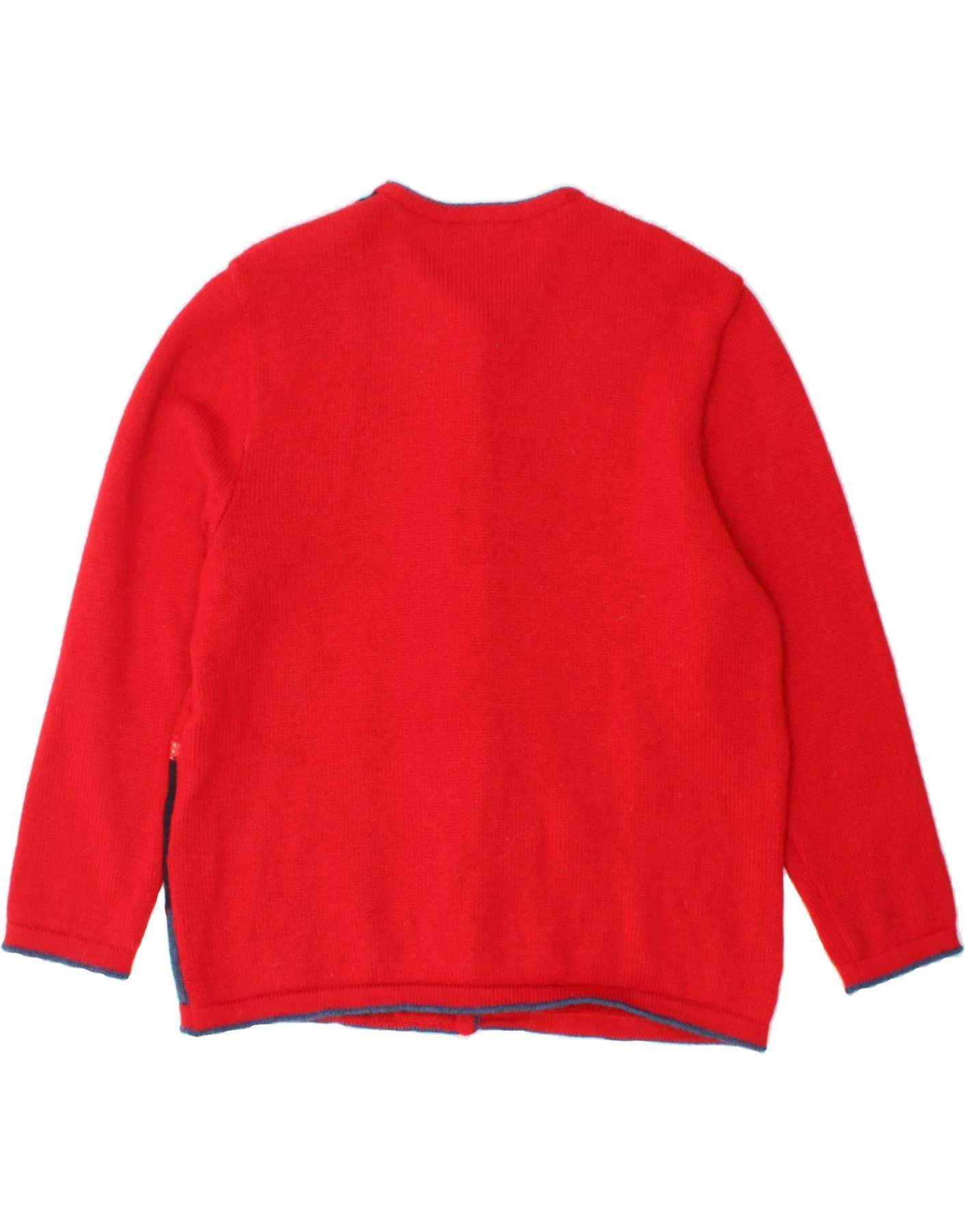 GIESSWEIN Womens Cardigan Sweater UK 12 Medium Red Patchwork Virgin Wool - Image 2