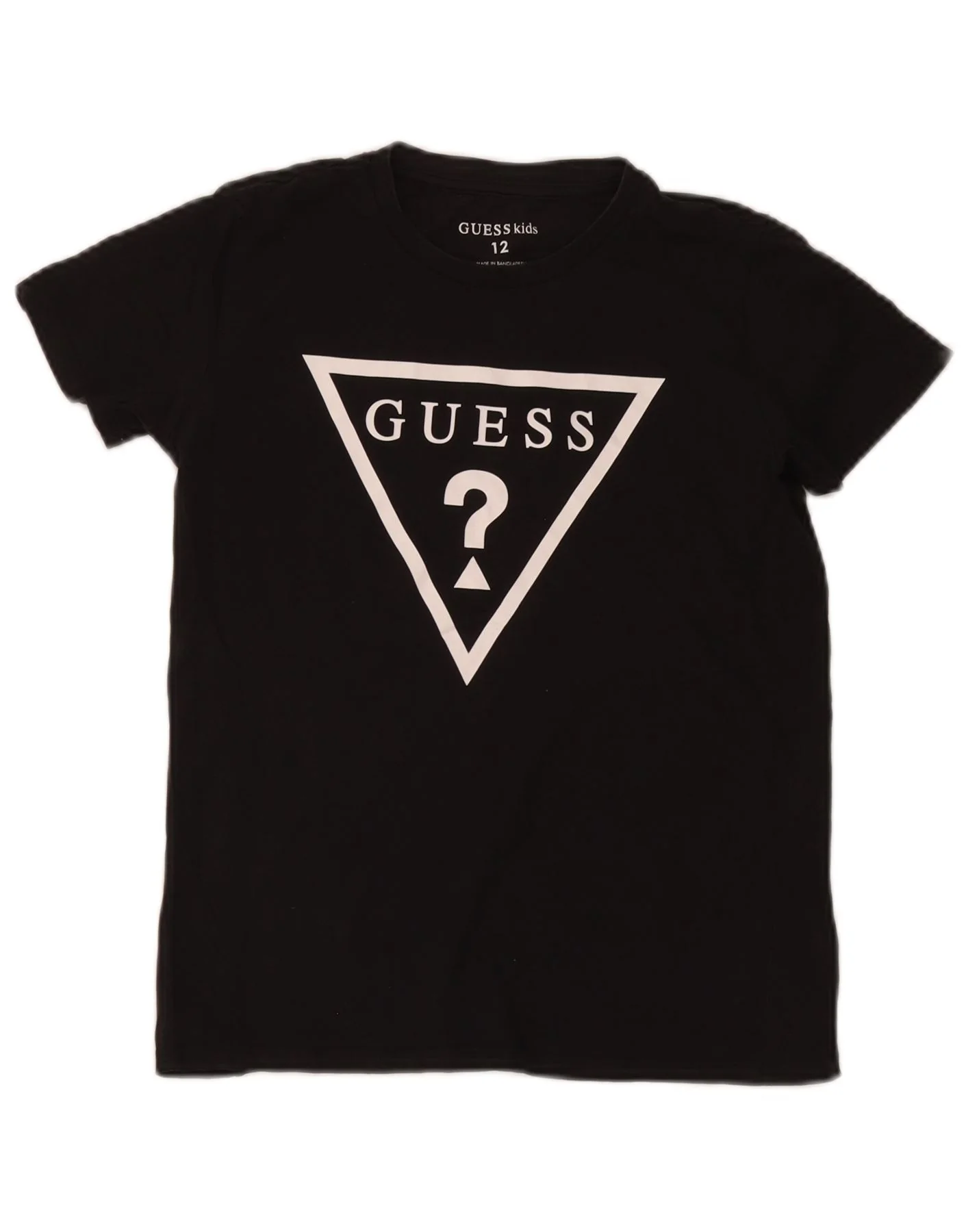 Guess Boys Graphic T-Shirt Top 11-12 Years Black Cotton