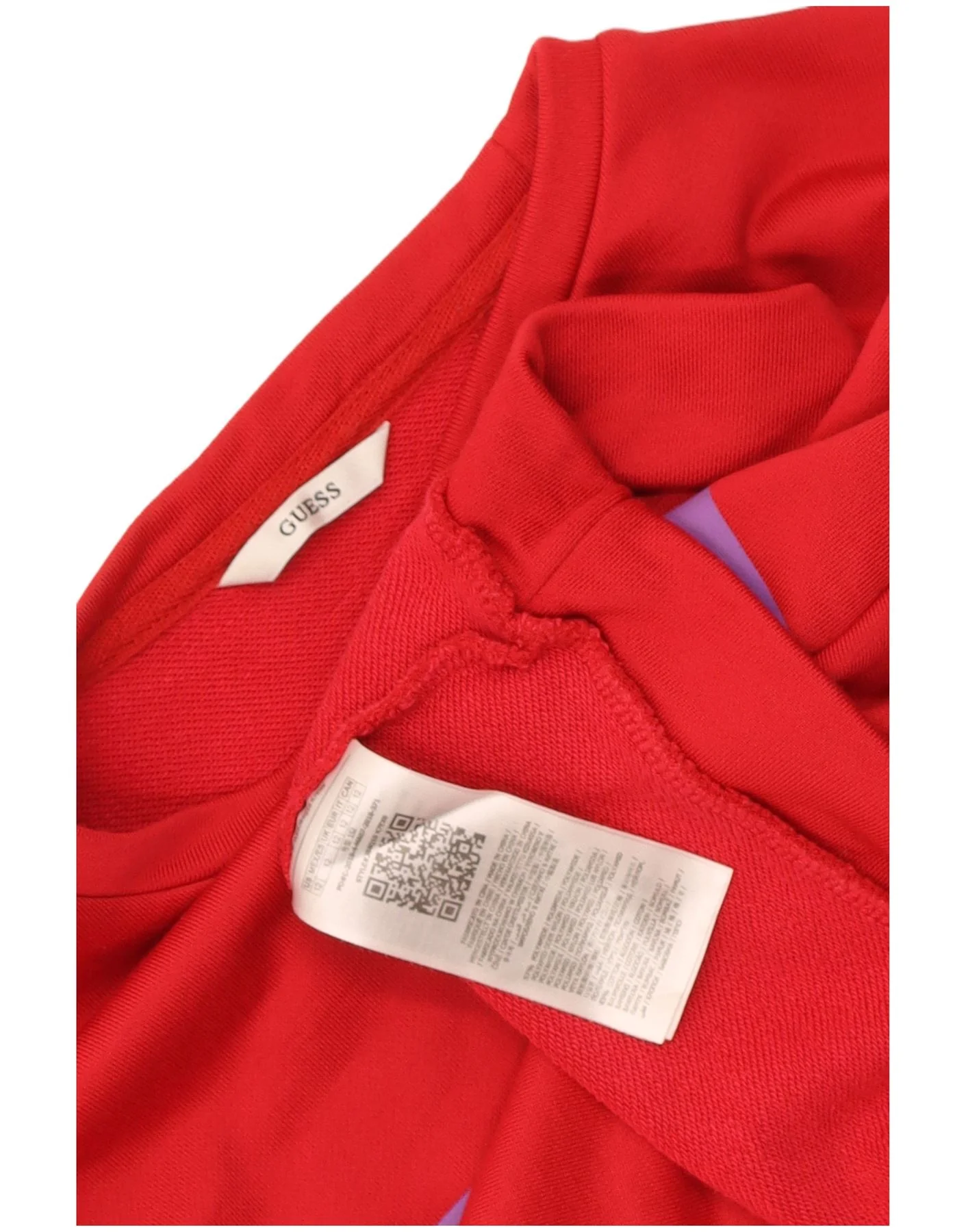 Guess Girls Crop Graphic Sweatshirt Jumper 11-12 Years Red Polyamide - Image 3