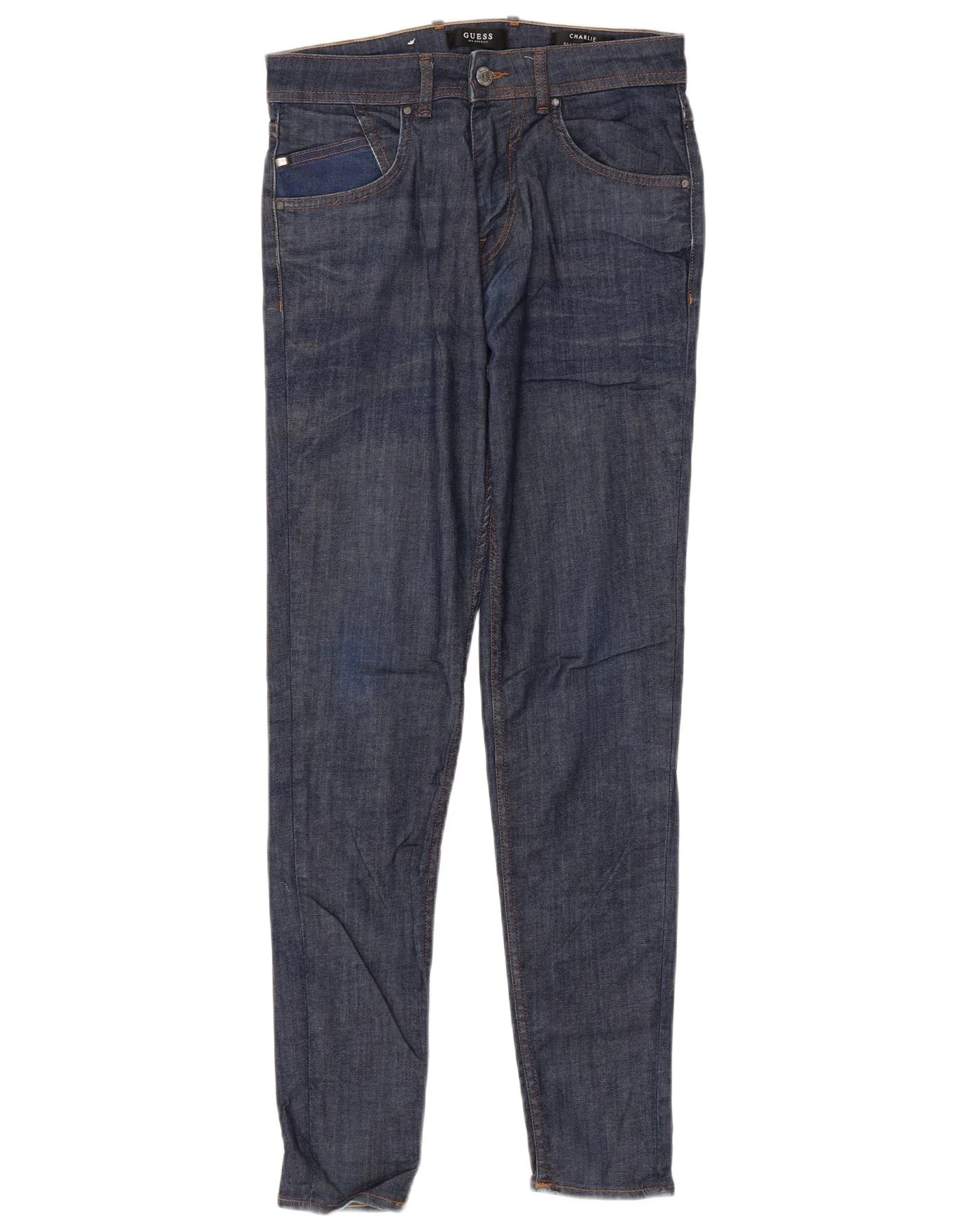 Guess Mens Charlie Slim Jeans W29 L31 Navy Blue Cotton
