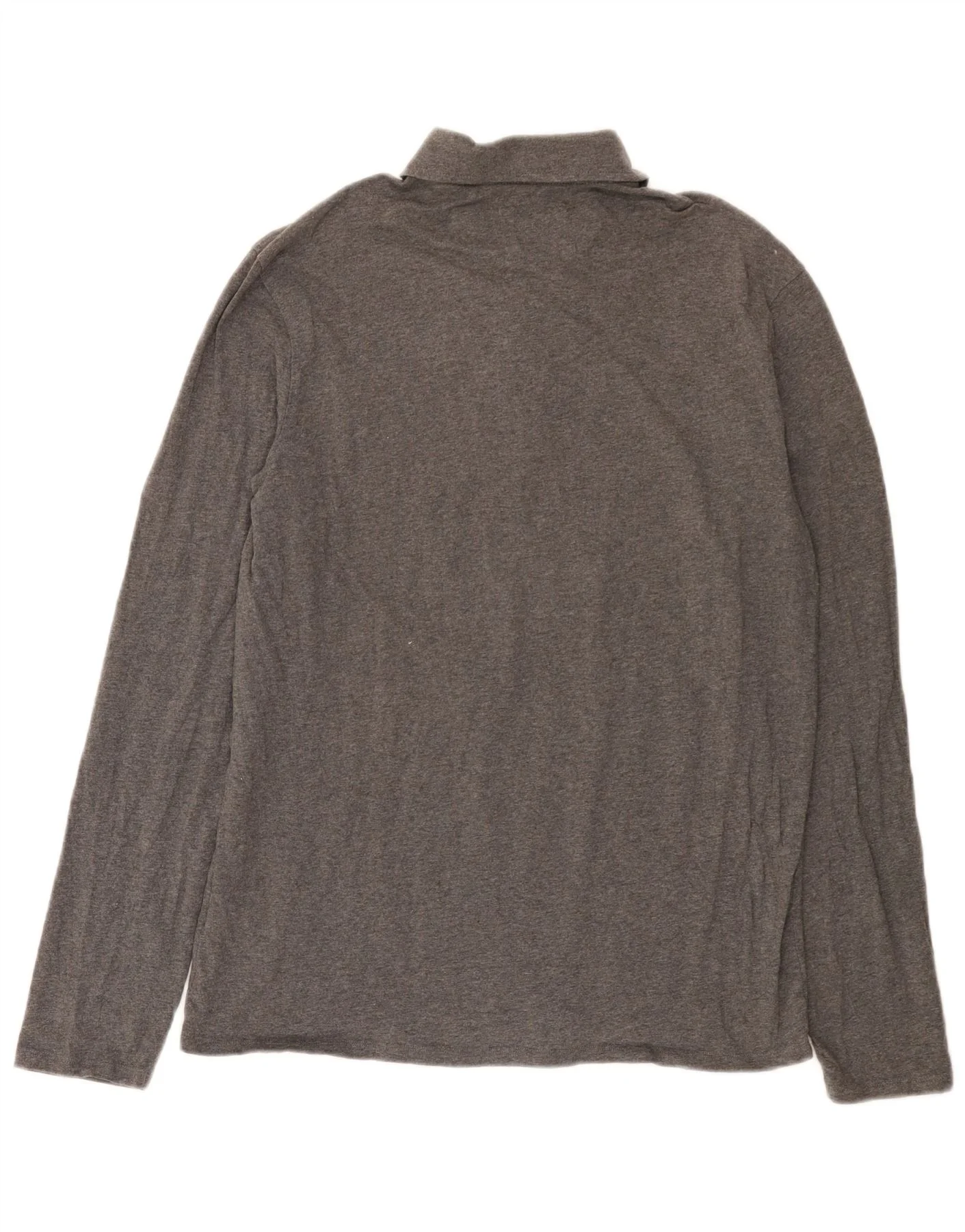 Guess Mens Long Sleeve Polo Shirt Large Grey Cotton - Image 2