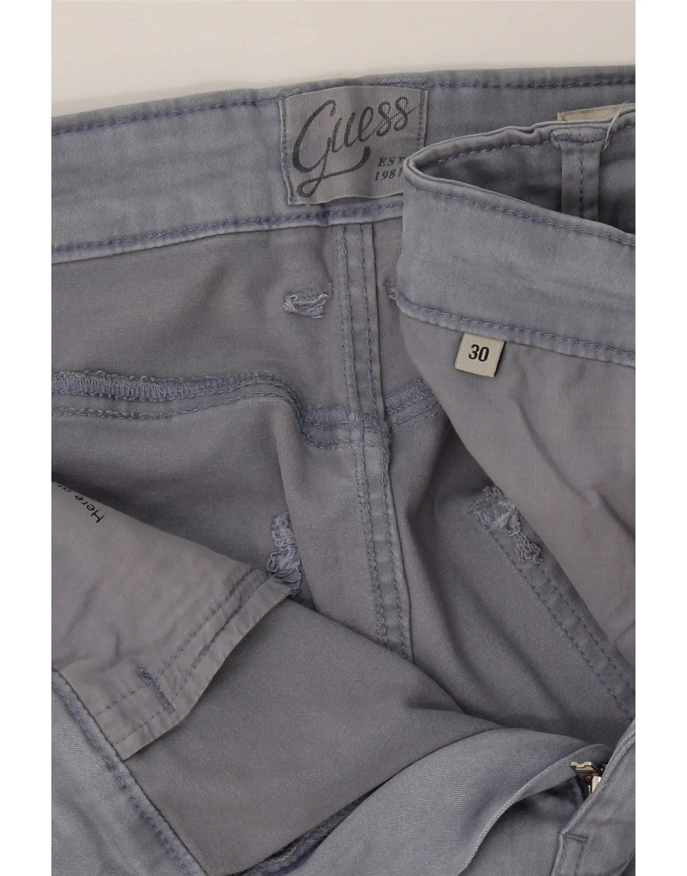 Guess Mens Skinny Jeans W30 L29 Blue Cotton - Image 3