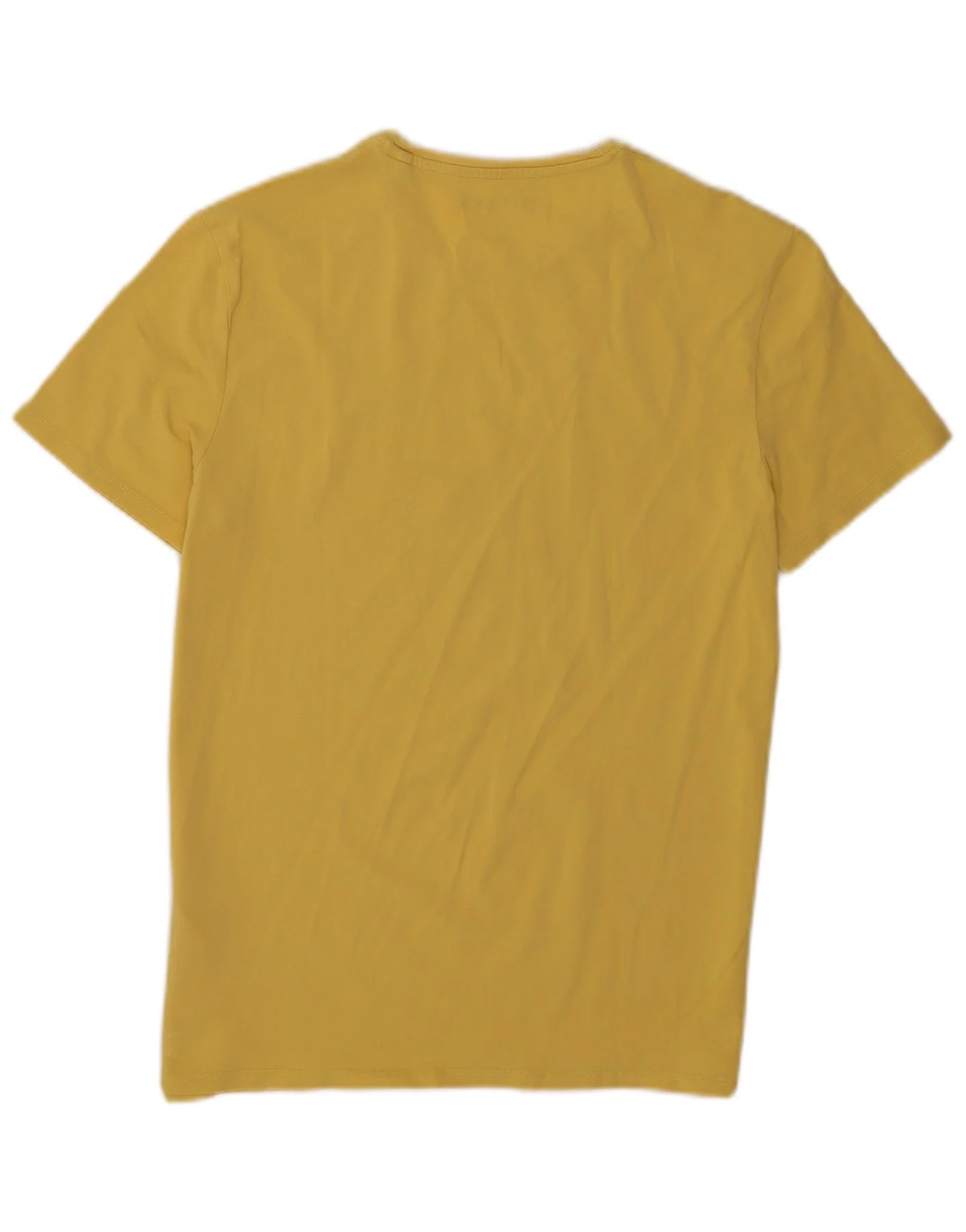 Guess Mens Slim Fit Graphic T-Shirt Top Large Yellow Cotton - Image 2