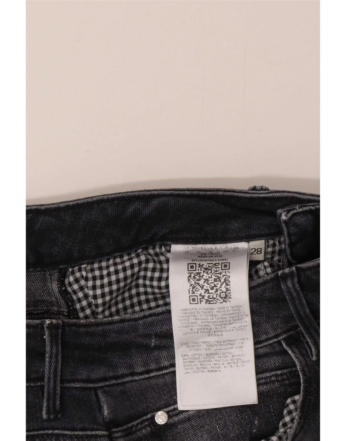 Guess Womens Curve Distressed Skinny Jeans W28 L30 Black Cotton - Image 3