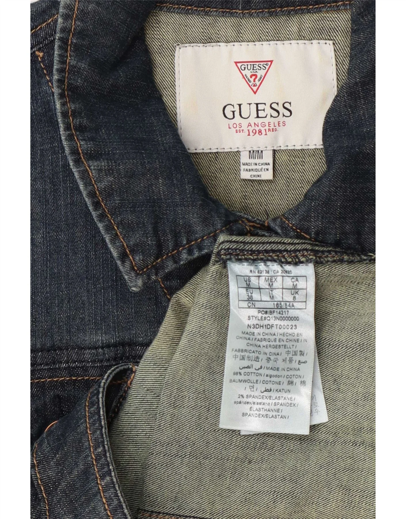 Guess Womens Denim Jacket UK 8 Small Navy Blue Cotton - Image 4