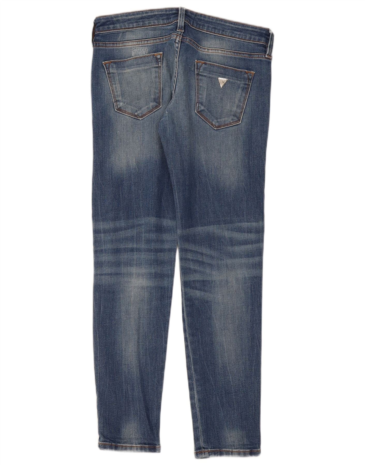 Guess Womens Distressed Skinny Jeans W29 L28 Blue Cotton - Image 2