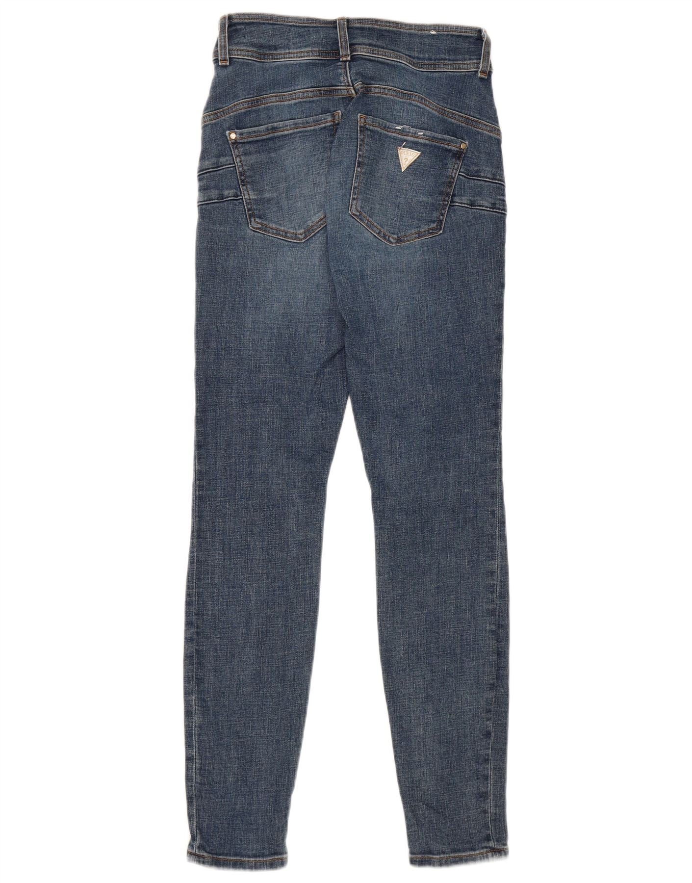 Guess Womens High Waist Skinny Jeans W27 L28 Blue Cotton - Image 2