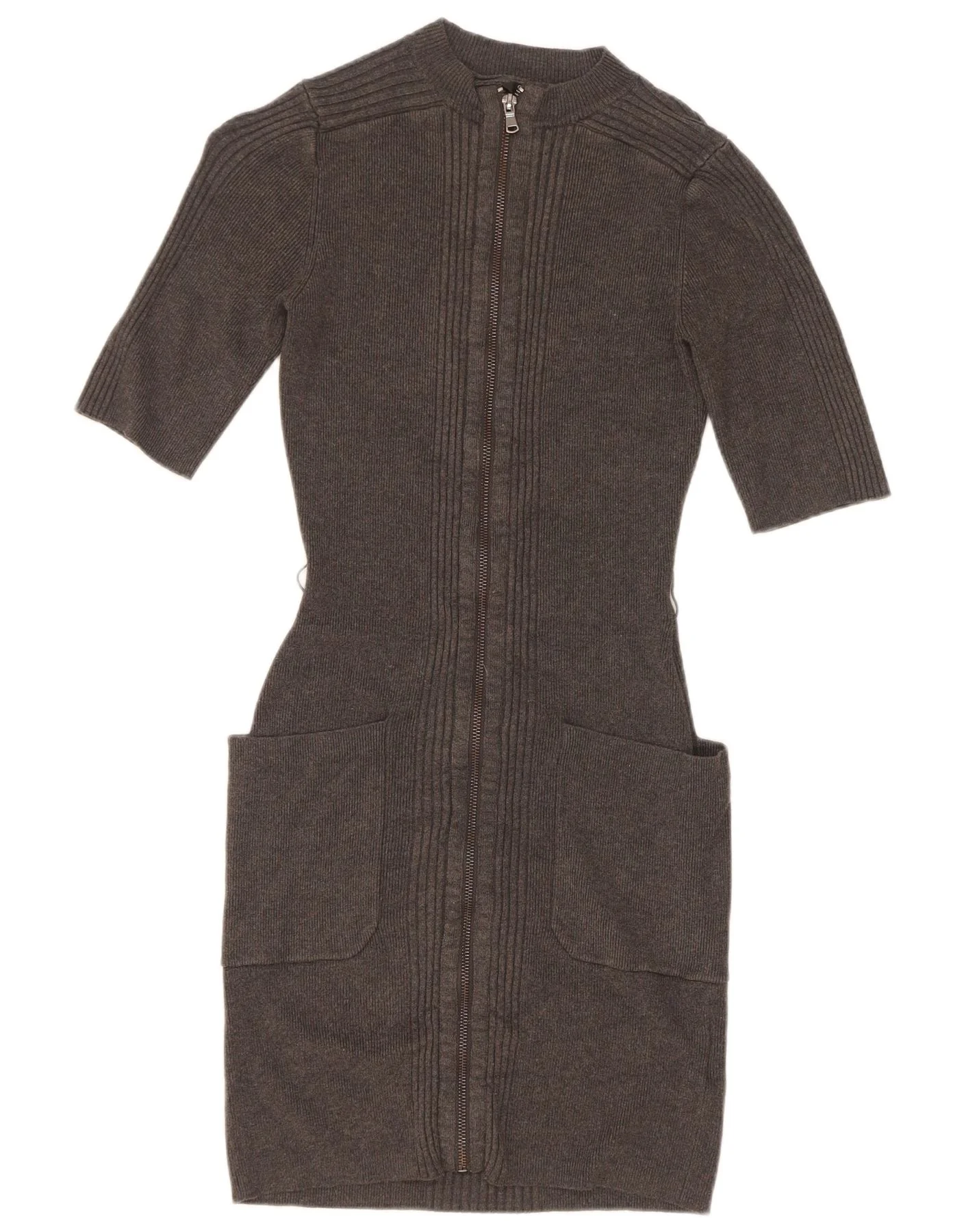 Guess Womens Knit Bodycon Dress UK 14 Medium Grey Viscose