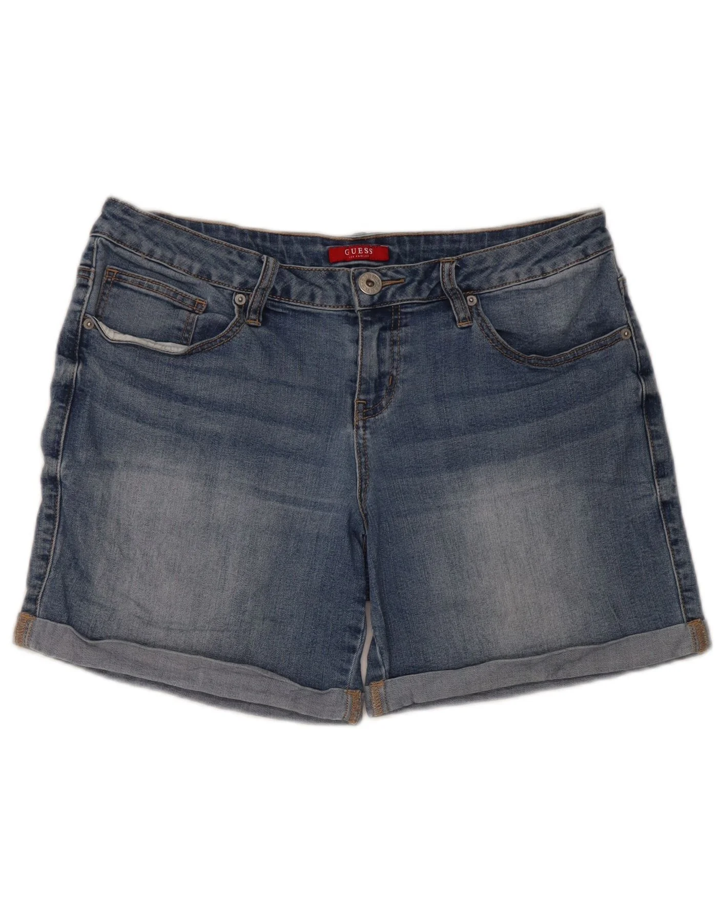 Guess Womens Low Waist Denim Shorts W31 Medium Blue Cotton