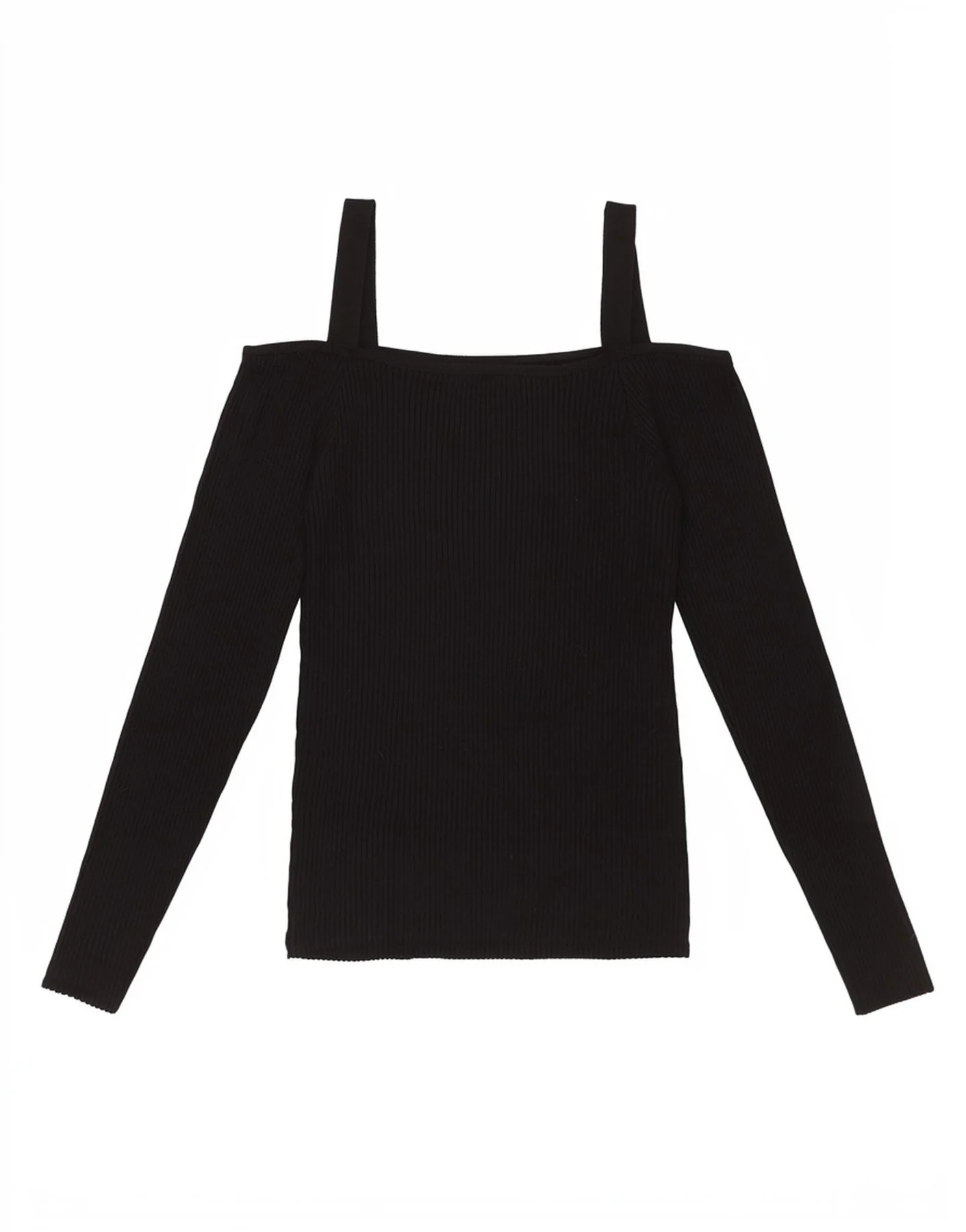 Guess Womens Off Shoulder Top UK 12 Medium Black Rayon - Image 2