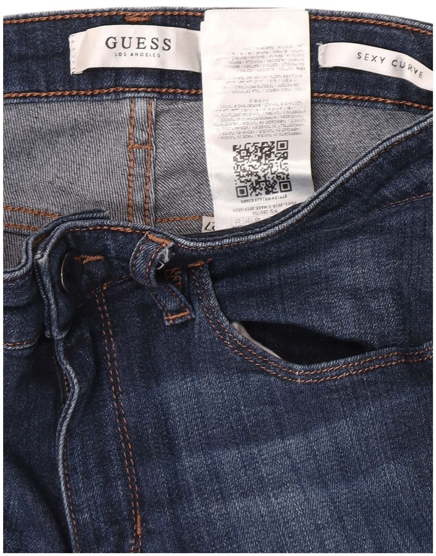 Guess Womens Sexy Curve Skinny Jeans W27 L29 Blue Cotton - Image 3