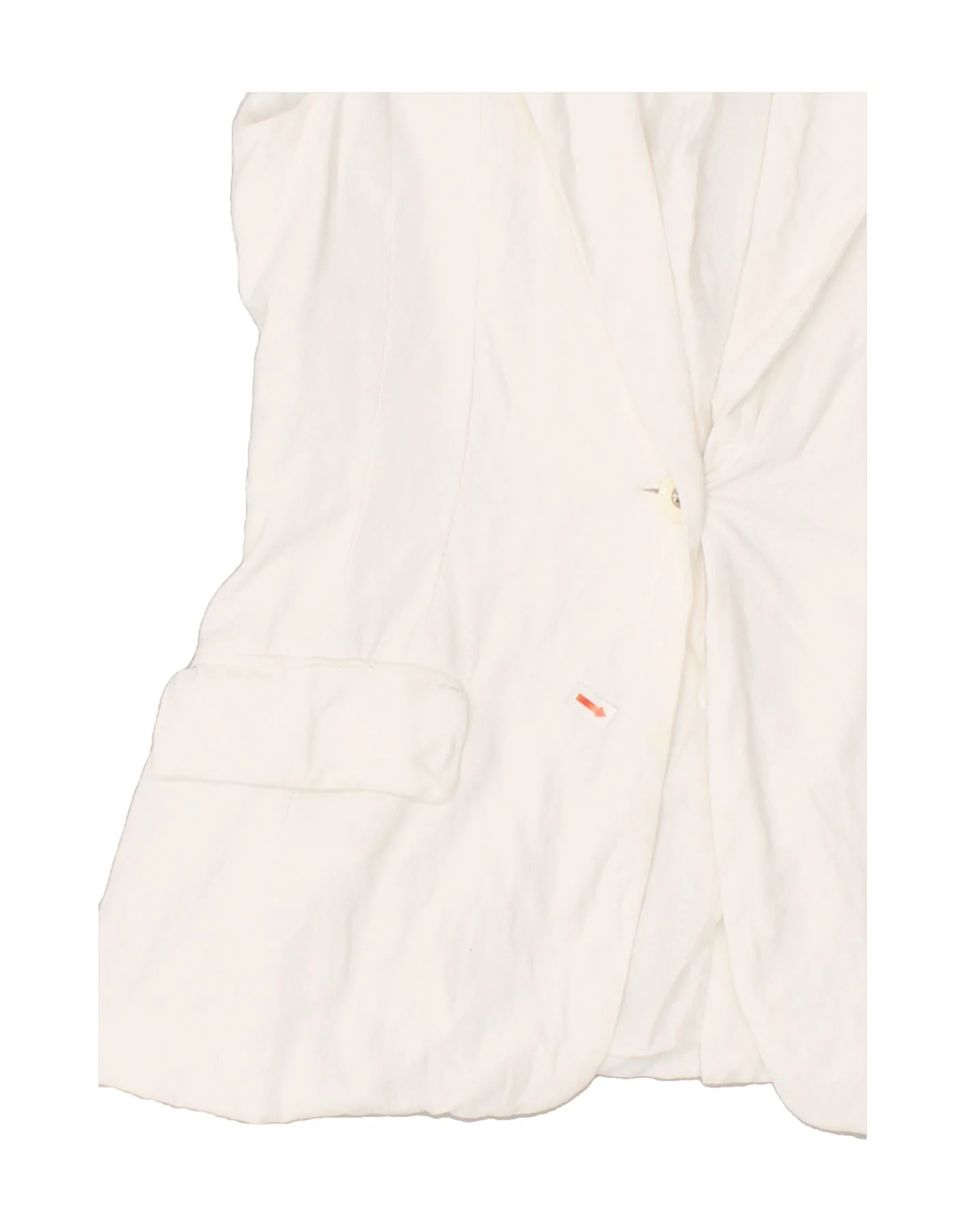 GUESS Womens Sleeveless 1 Button Blazer Jacket UK 12 Medium White - Image 4