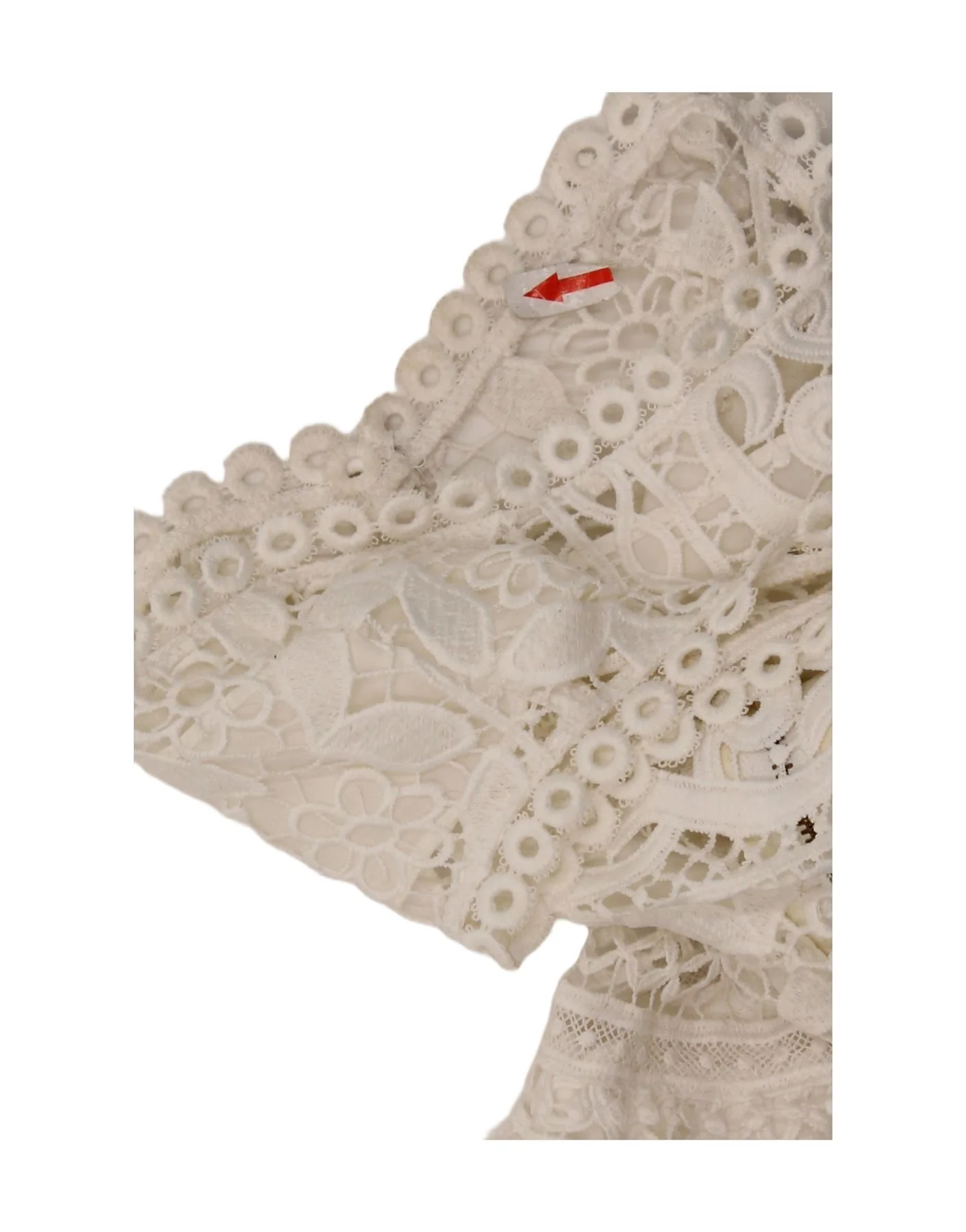 Guess Womens Sleeveless Lace Tiered Dress UK 12 Medium White Polyester - Image 4