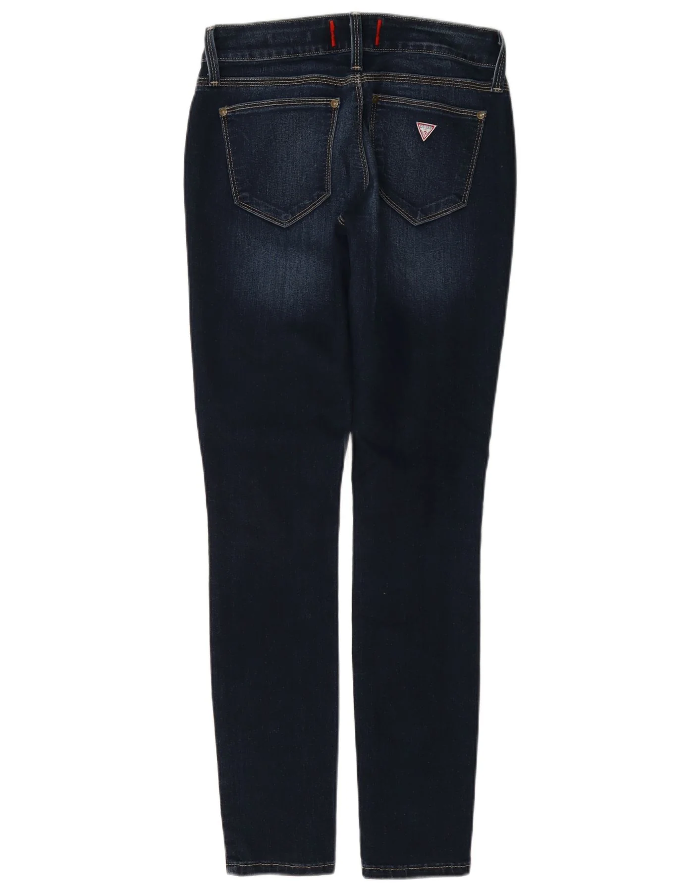 Guess Womens Slight Curve Mid Rise Skinny Jeans W27 L30 Navy Blue Cotton - Image 2