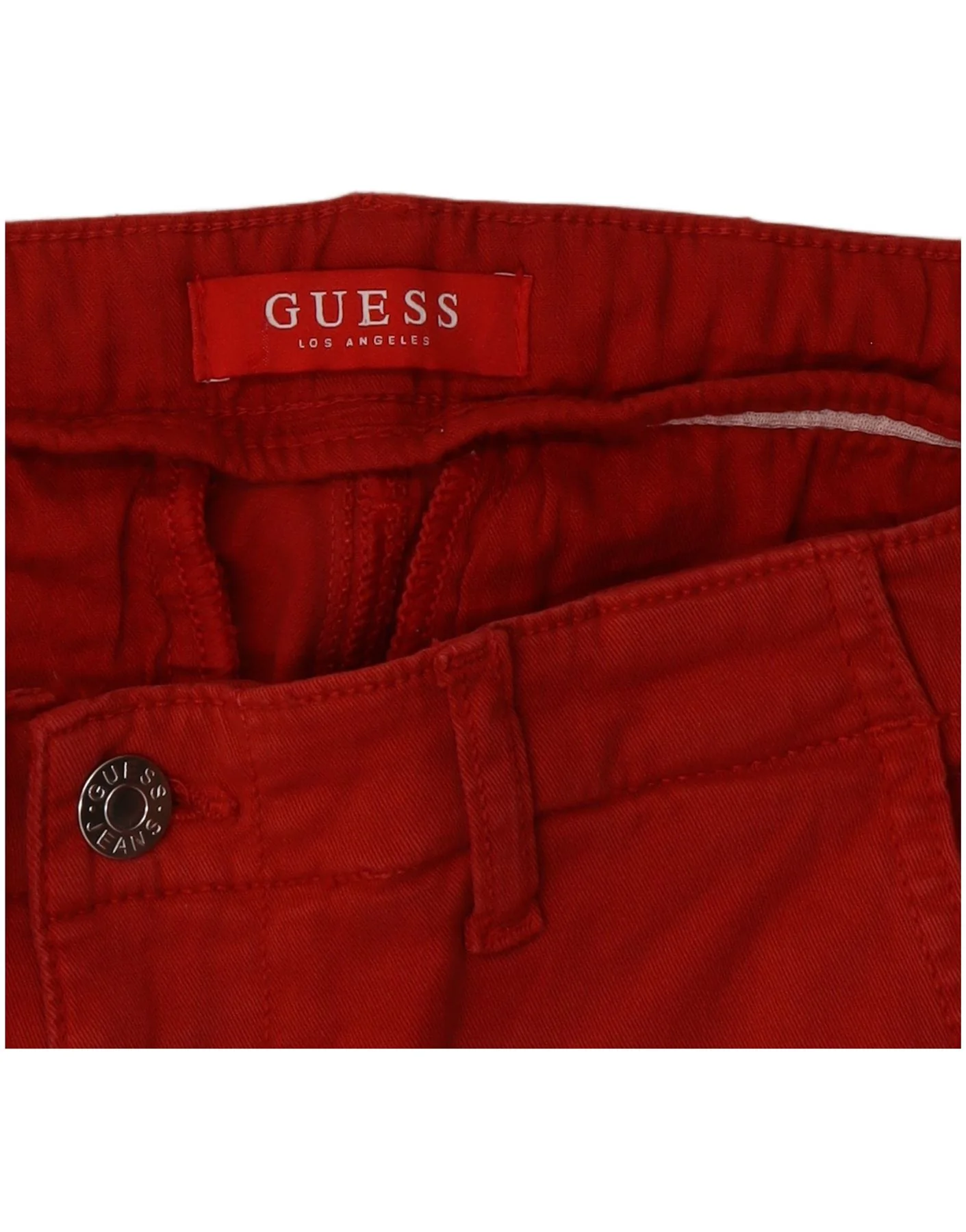 Guess Womens Slim Chino Trousers W32 L29 Red - Image 3