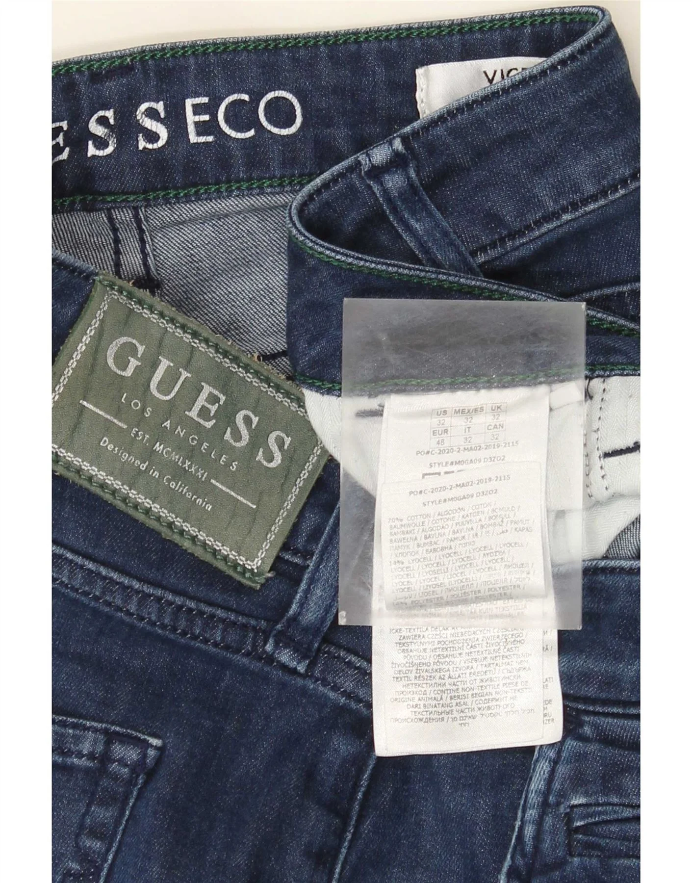 Guess Womens Slim Jeans W32 L31 Navy Blue Cotton - Image 3