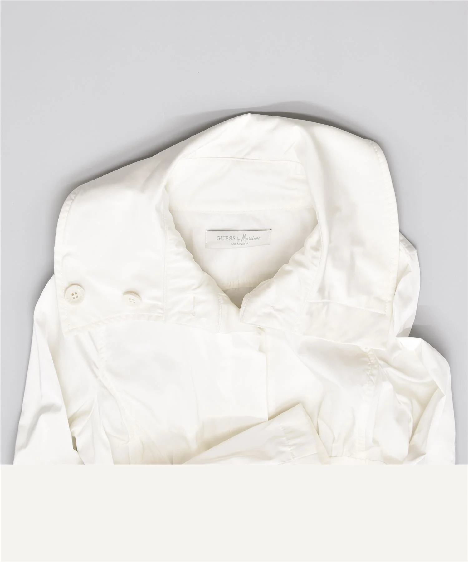 GUESS Womens Trench Coat UK 8 Small White Polyester - Image 3