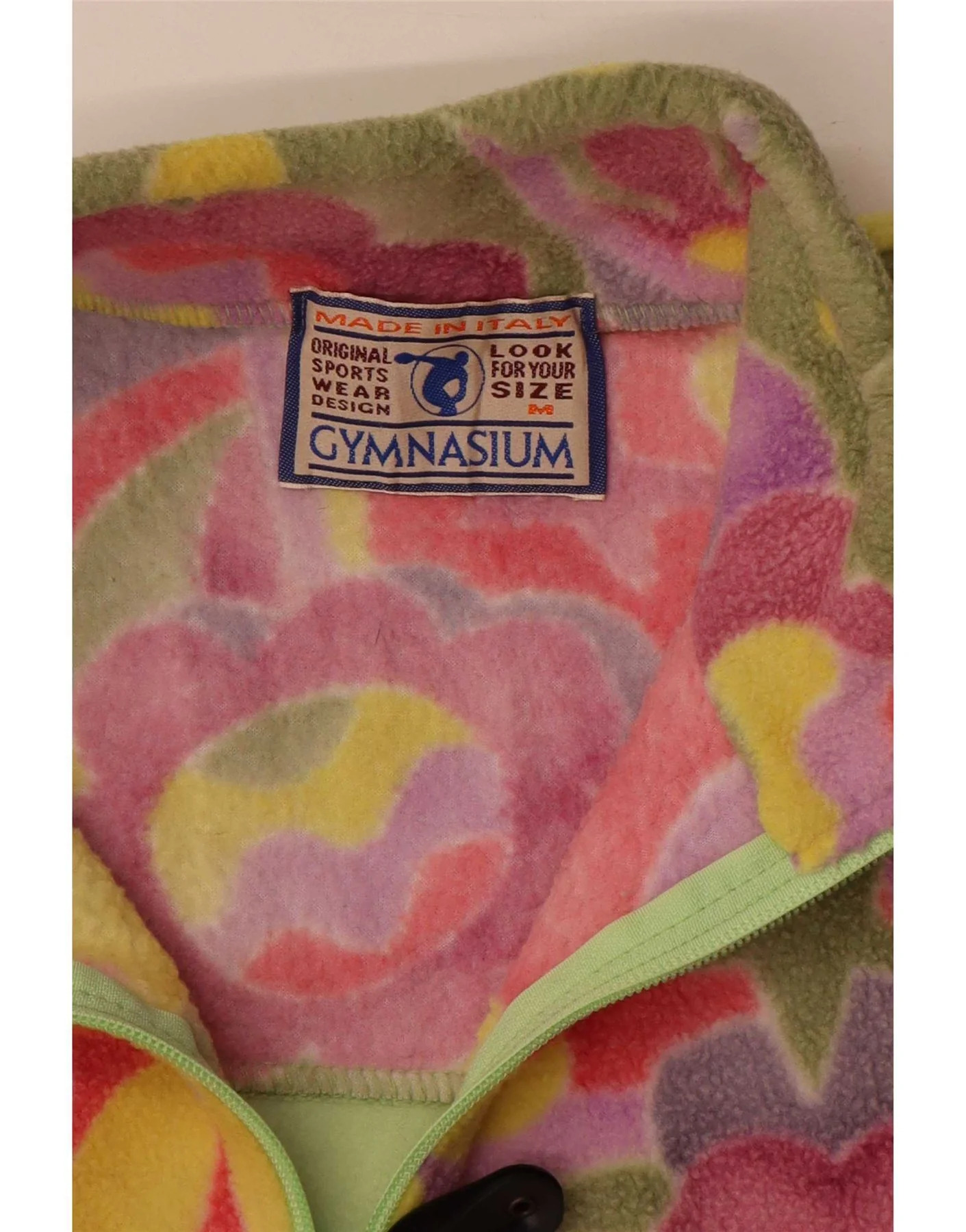 Gymnasium Womens Oversized Zip Neck Fleece Jumper UK 14 Medium Green Floral - Image 3