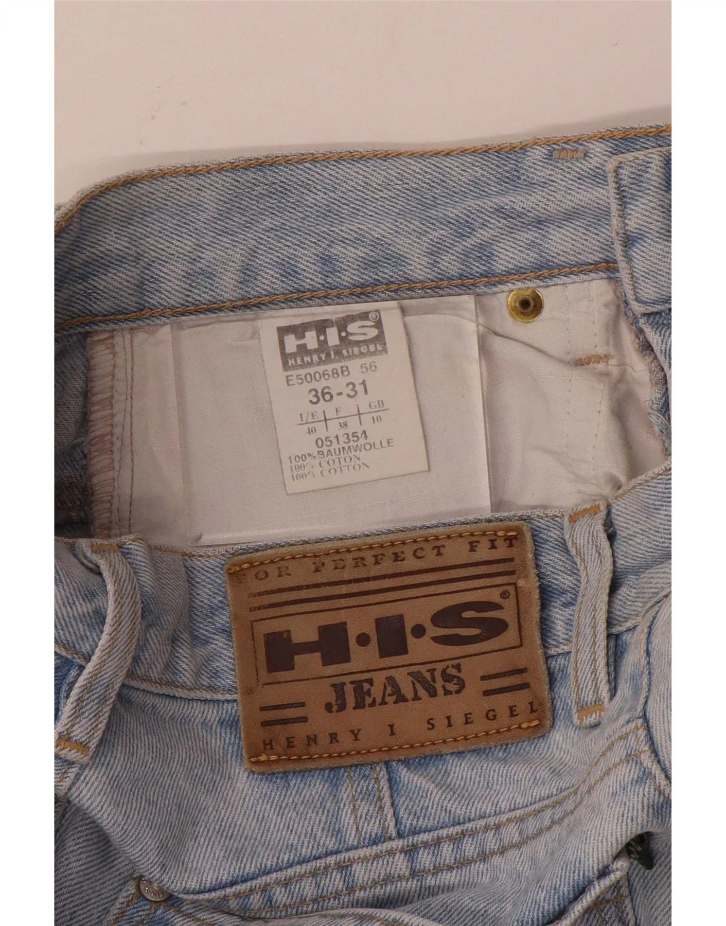 H.I.S Womens High Waist Tapered Jeans UK 10 Small W24 L31 Blue Cotton - Image 3